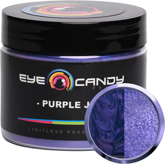 Eye Candy Pigments Premium Purple Mica Powder - Purple Jam (50gr) - for Epoxy, Resin, Soap, Paint, Woodworking, Acrylic Pouring, Bath Bombs, Fishing Lures - DIY Arts and Crafts Additive