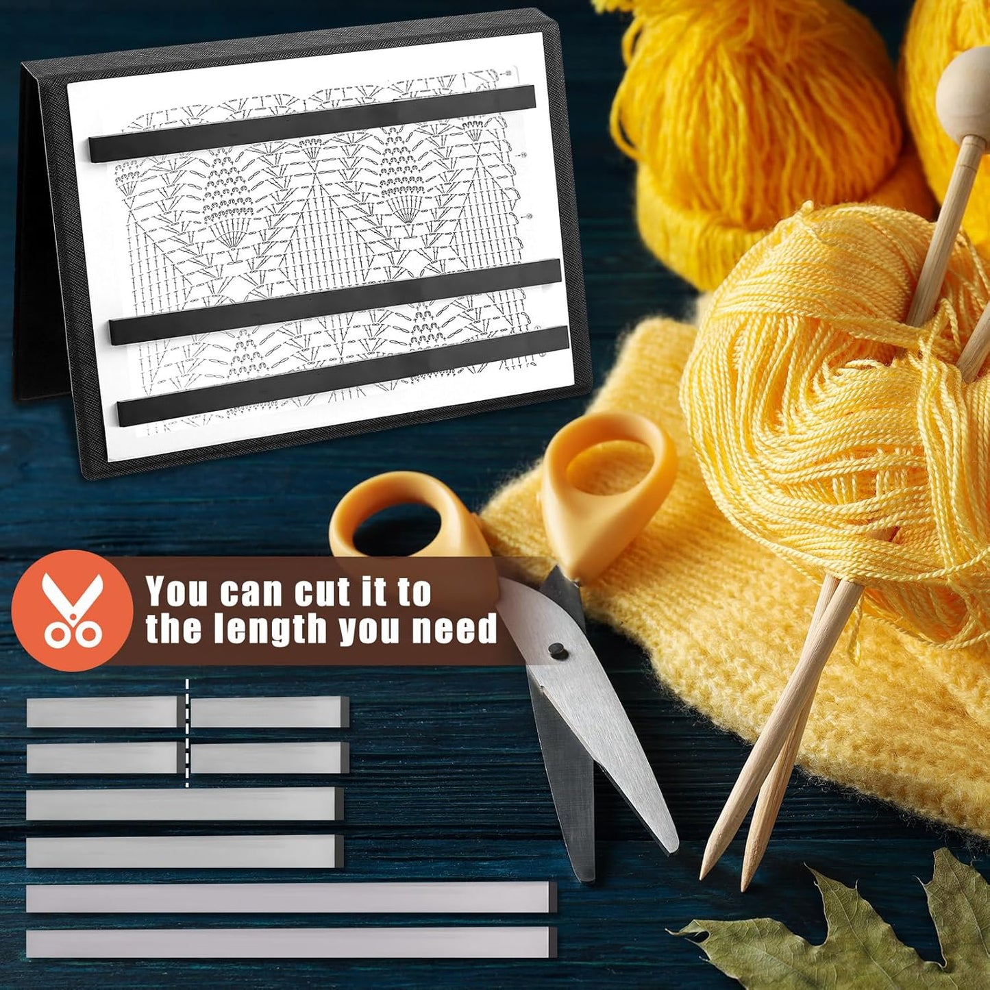 Flutesan 8 Pcs Knitting Chart Keeper Magnet Replacement Set Cross Stitch Line Keeper Knitting Pattern Holder Fold up Pattern Holder, Only Magnet (Large Size)