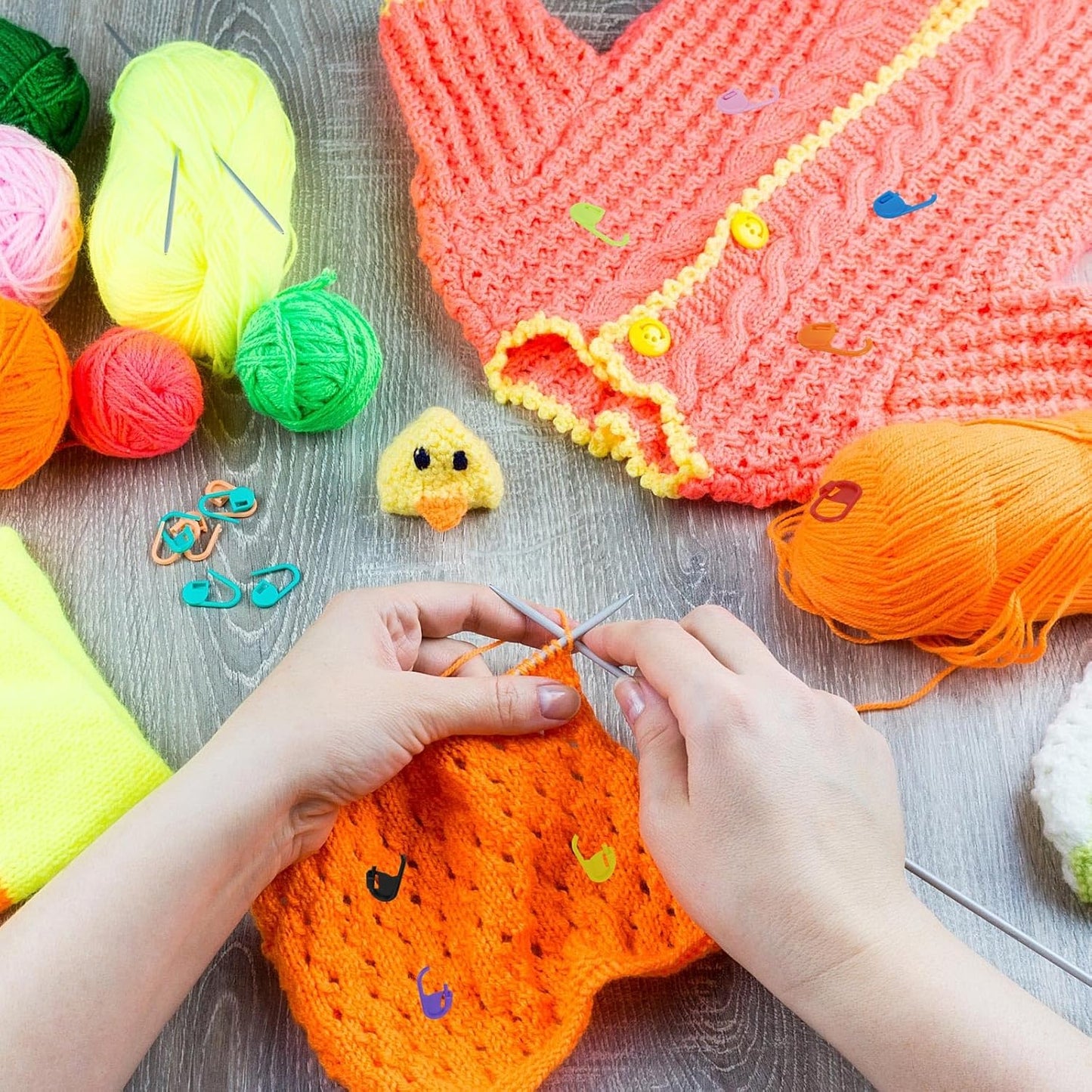 600Pcs Stitch Markers for Crocheting,15 Colors Crochet Stitch Markers for Knitting and Crafting