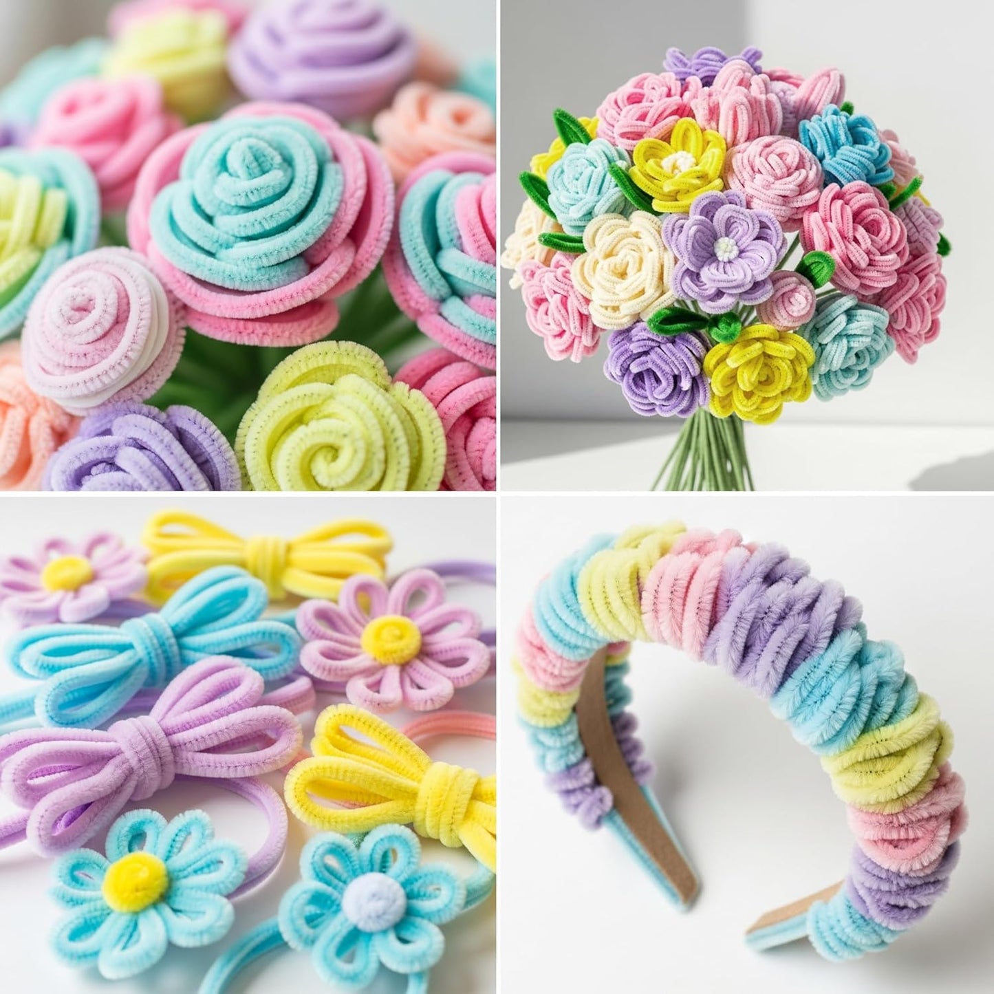 Caydo 500 Pieces Macaroon Pipe Cleaners, Chenille Stems, Pipe Cleaner Crafts for DIY Art and Craft Projects Creative Gift Party Decorations