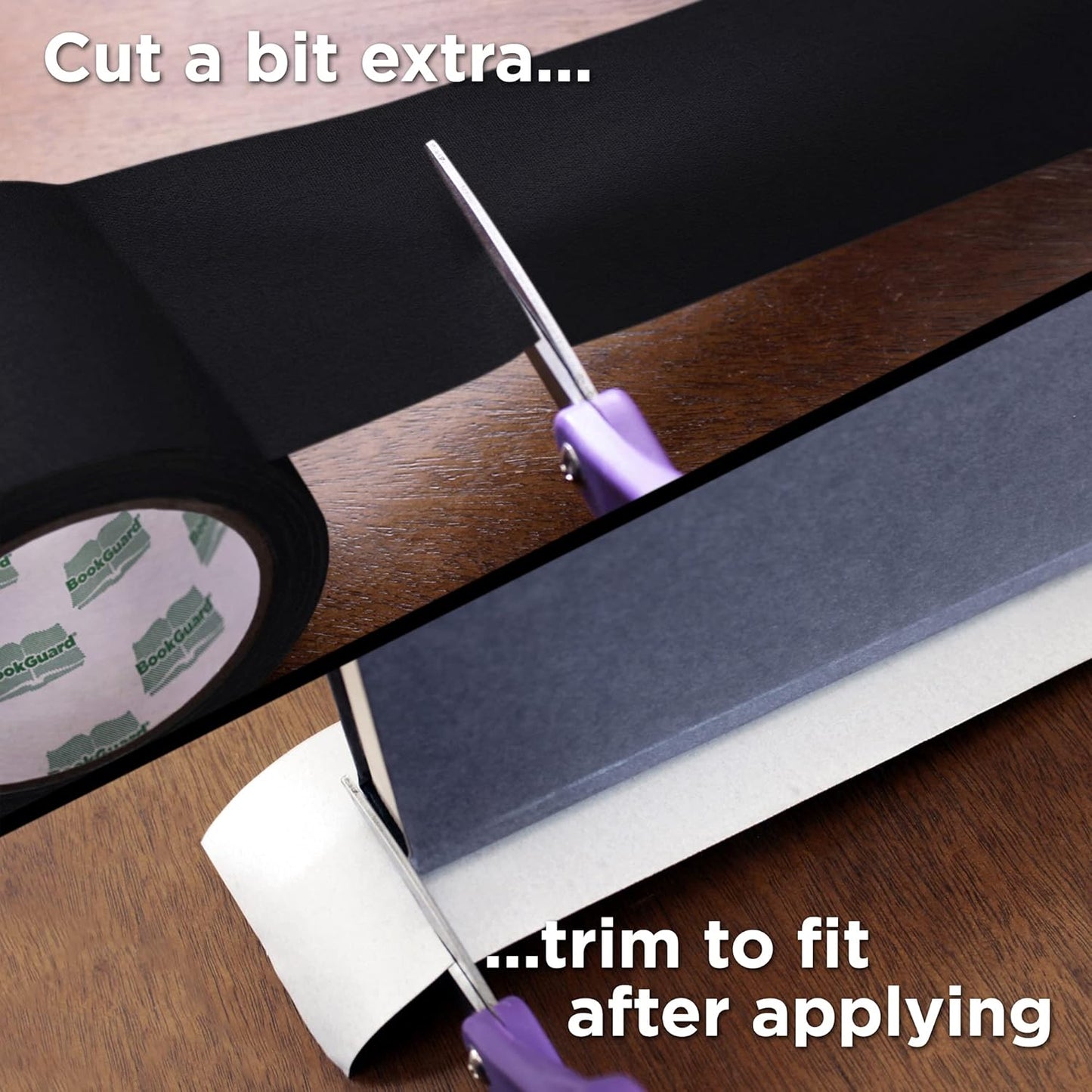 BookGuard 3 inch Premium Bookbinding Repair Cloth Tape, 15 Yard Roll, Black