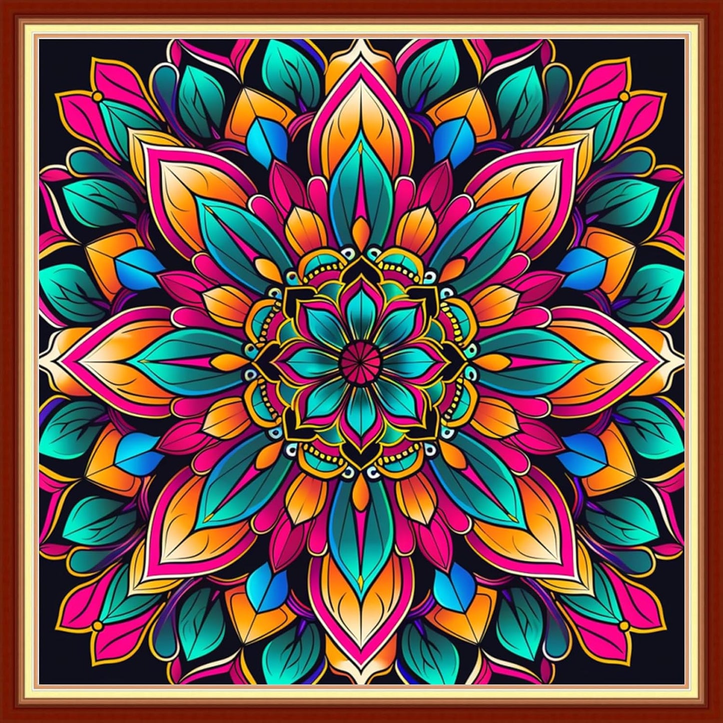 Dimensean Stamped Cross Stitch Kits Full Range of Embroidery Patterns Starter Kits for Beginners Adult or Kids DIY Cross Stitches Needlepoint Kits 11CT-Magic Mandala 18x18 inch