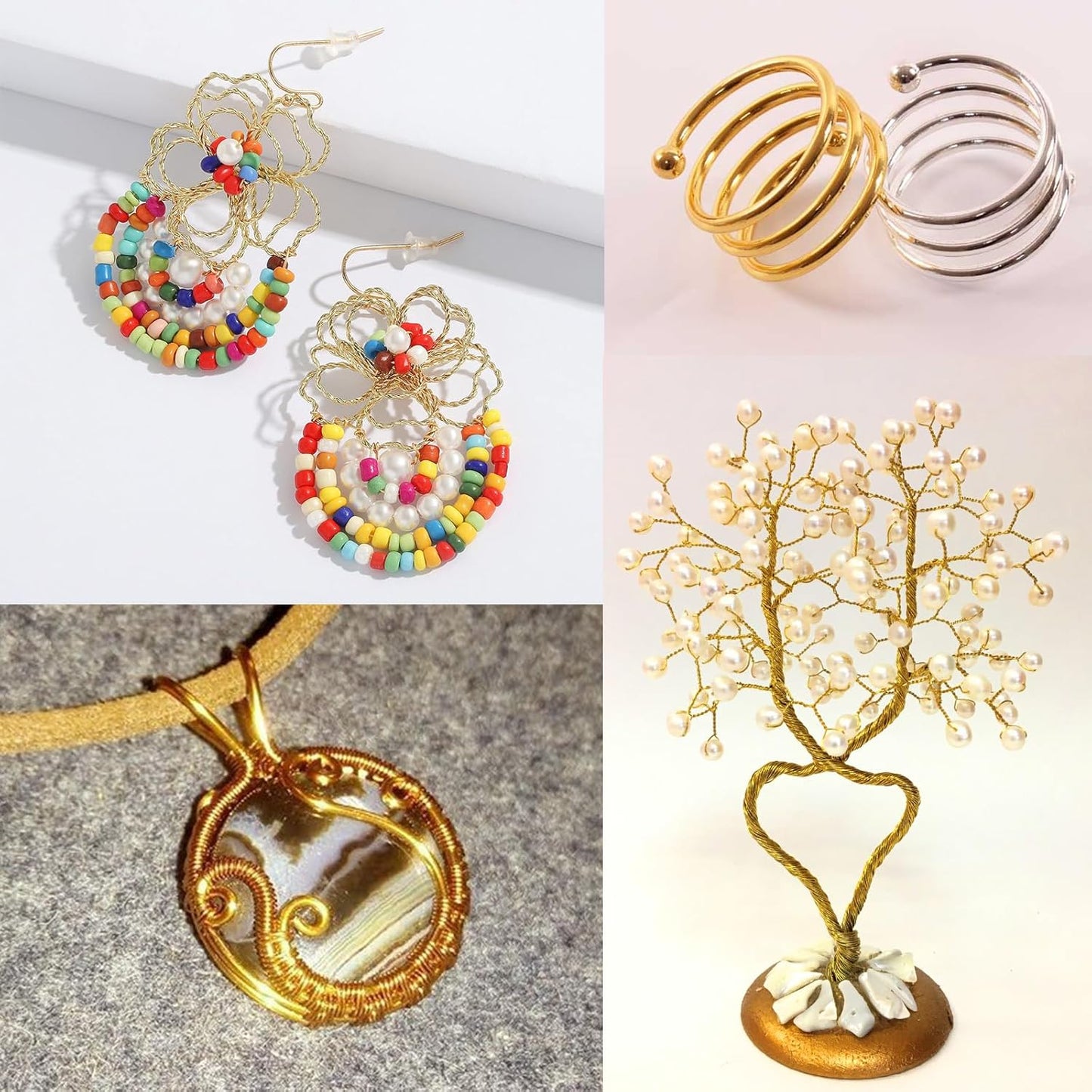 Aluminum Craft Wire, 95 Feet 2.0mm/ 14 Gauge Gold Bendable Soft Metal Aluminum Wire Roll Bulk for DIY Crafts Sculpting Jewelry Making