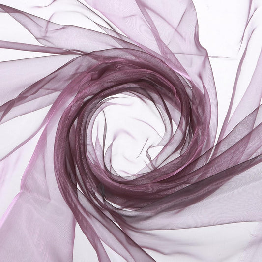 MECCANIXITY Iridescent Sheer Organza Fabric, 10 Yards x 59 Inches Solid Holographic Shiny Fabric Organza Cloth for Wedding, Curtains, Costume, Photo Background, Gradient Gray Purple