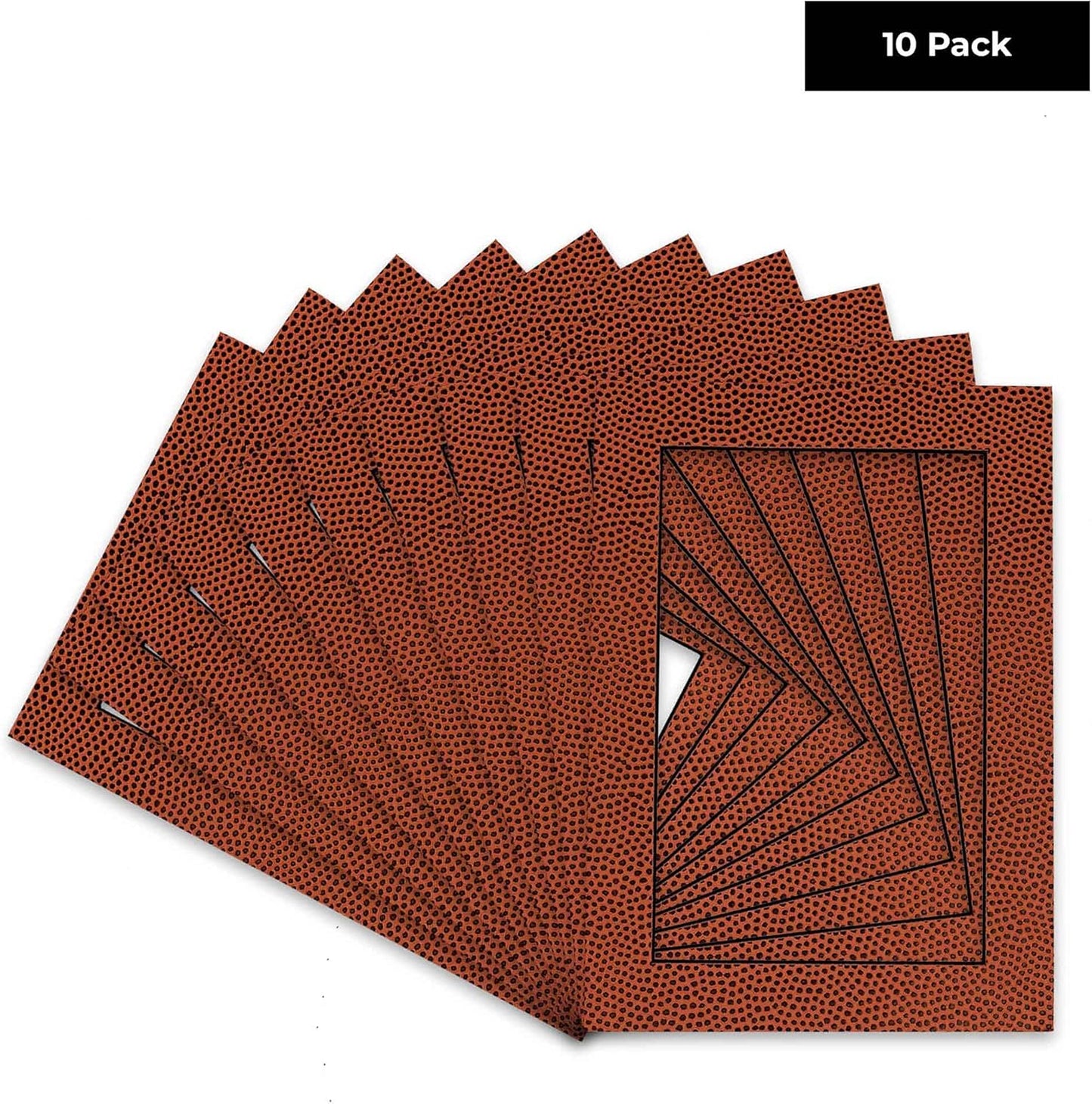 Pack of Ten Acid Free 11x14 Mats Bevel Cut for 8.5x11 Photos - Football Texture Precut Matboards With Backing Boards and Self Seal Photo Mat Bags For Pictures, Photos, Framing - 4-ply Thickness