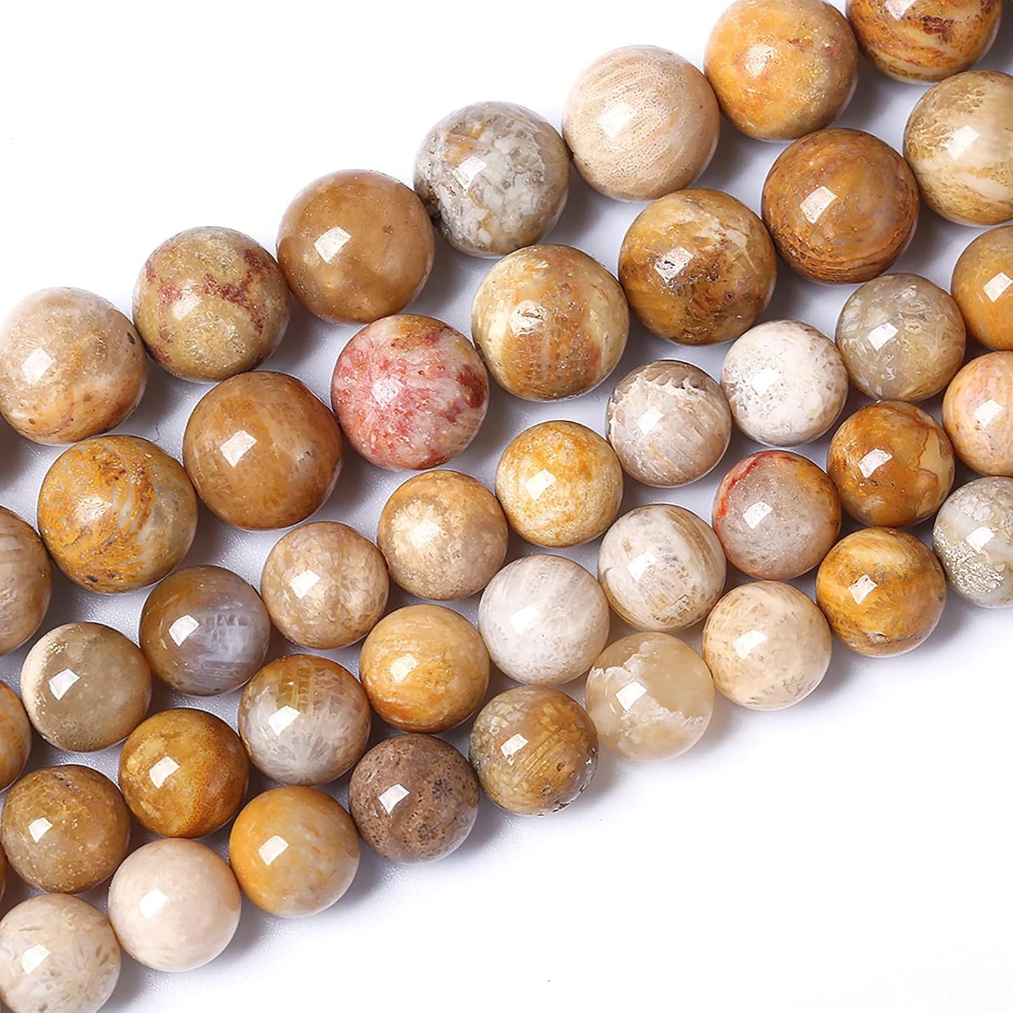 45pcs 8mm Natural Coral Jade Chrysanthemum Stone Beads Round Loose Beads for Jewelry Making,DIY Bracelet Necklace