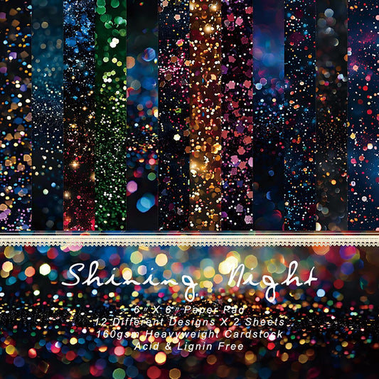 YASMEN 6"x6" Scrapbook Paper Pad - 24 Sheets of Patterned Cardstock for Card Making, Scrapbooking, Junk Journal, DIY Gift Cards - Single-Sided Decopodge Decorative Craft Paper