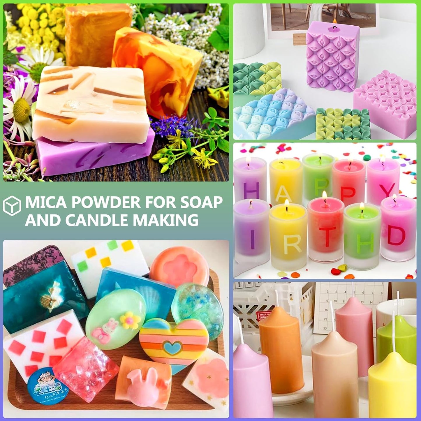 CHANGTIKEJI Mica Powder - 81 Colors - 10g/Bottle of Natural Pigment Powder for Epoxy Resin，Soap Making，Candle Making,Car Freshies,Dye,Nail Polish,Bath Bombs