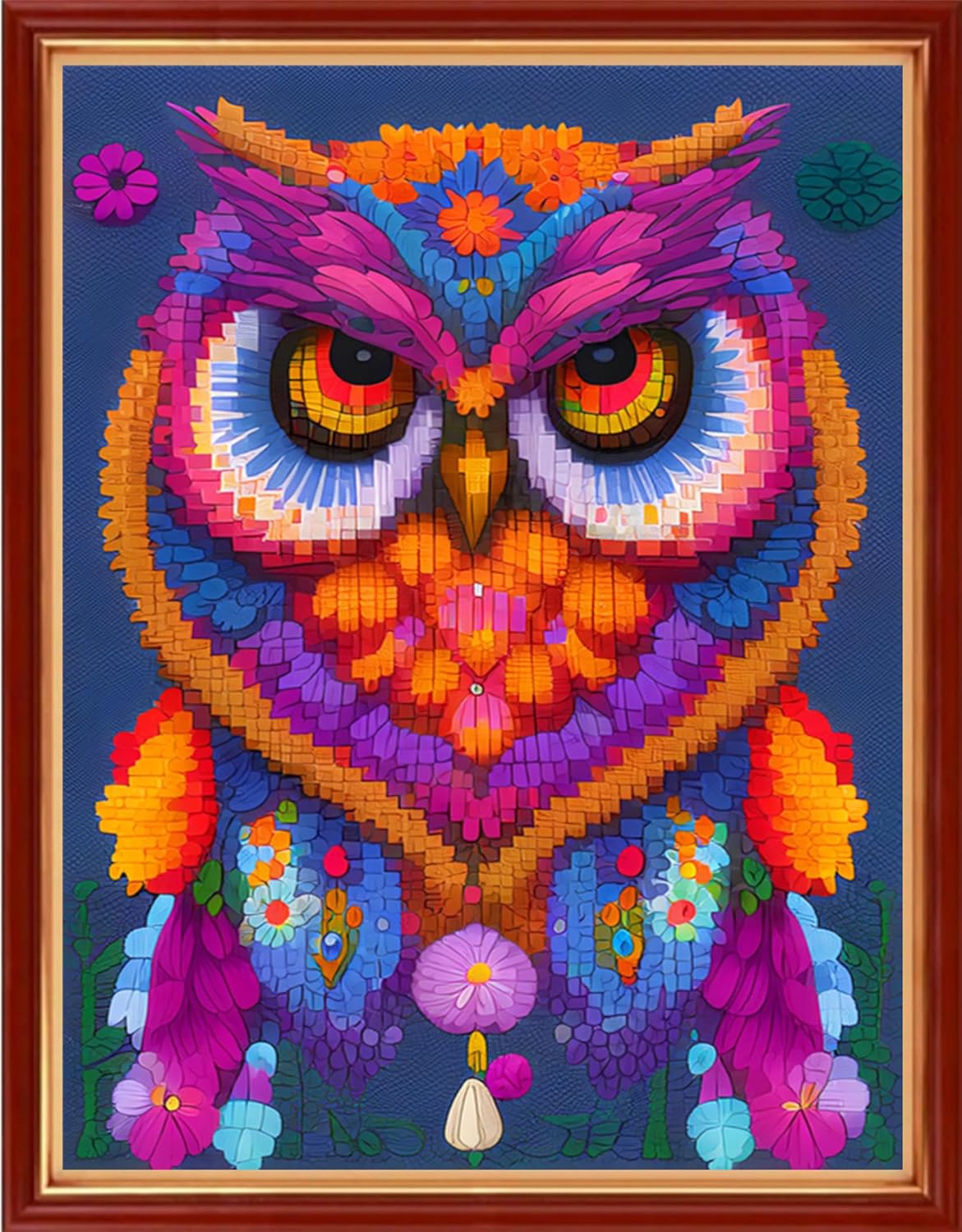 Dimensean Stamped Cross Stitch Kits Full Range of Embroidery Patterns Starter Kits for Beginners Adult or Kids DIY Cross Stitches Needlepoint Kits 11CT-Colorful Owl 15.7x19.7 inch