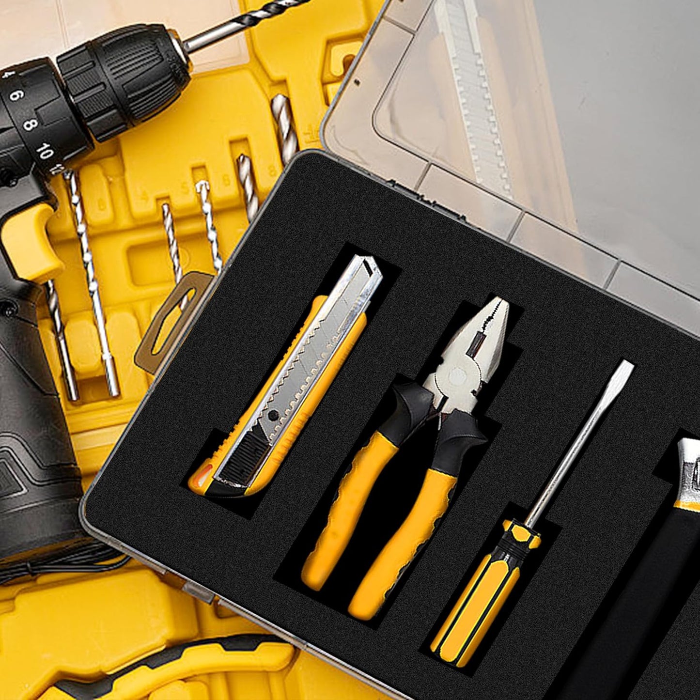 DECOHS 6 Pcs Pick Apart Foam Inserts- 2 Size Pick and Pluck Foam Sheets- Pluck Pre Cubed Foam Pads for Toolbox Game Box Cases Camera Storage Drawer