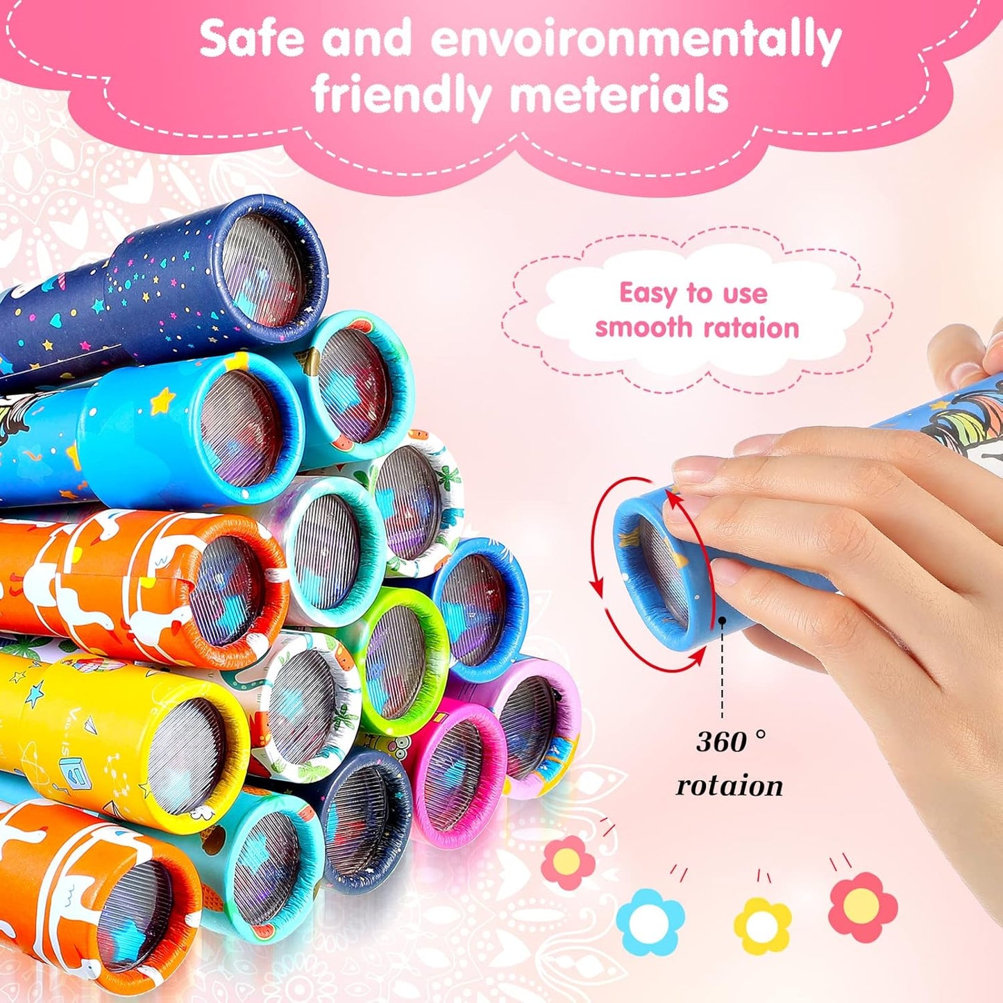 15 Pcs Classic Kaleidoscopes Kids Birthday Party Favor Old Fashioned Vintage Educational Toys Stocking Stuffers Goodie Bag Fillers for Classroom School Return Gifts Carnival Prizes (Lovely Style)