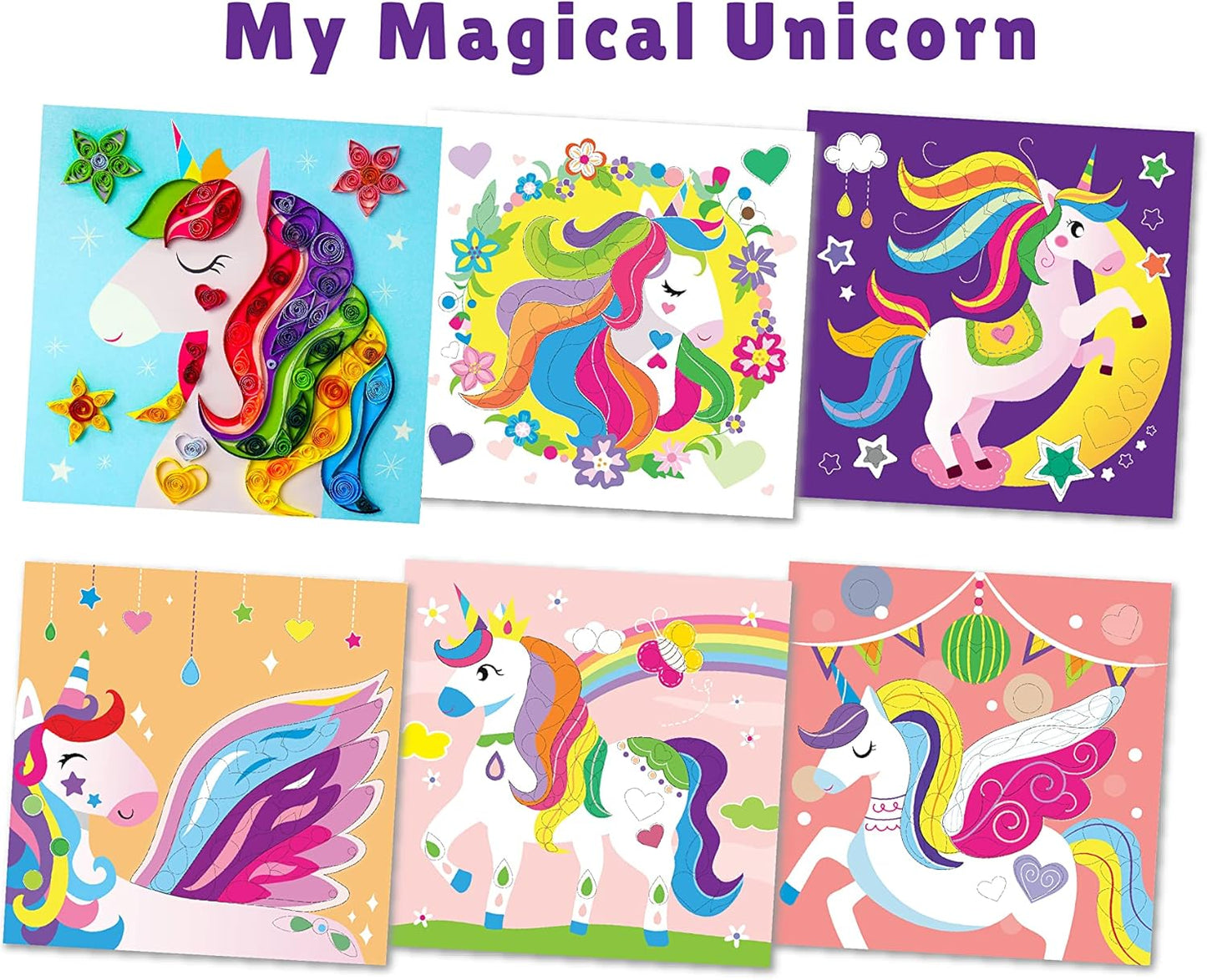C.S. Kids DIY Paper Quilling Arts & Crafts Gifts – My Magical Unicorn| 3D Paper Quilling Design Kits for Kids, Make Your Own Paper Art (Paper Strips & Tools Included)