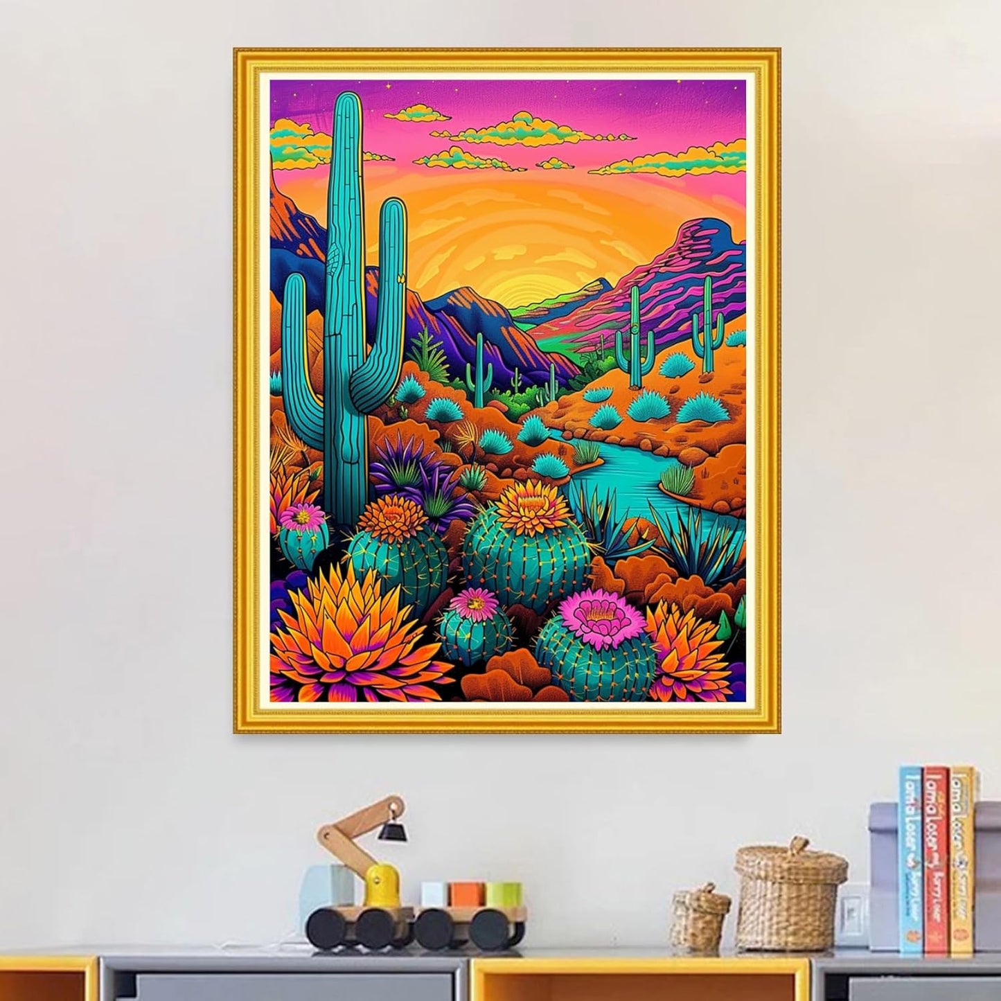 Magxvouy Cross Stitch Kits Stamped Full Range of Embroidery Kits,Cross Stitch Patterns Needlework Kits for Beginners 11CT Printed Kits&Succulent Plant Sunrise 16x20 inch