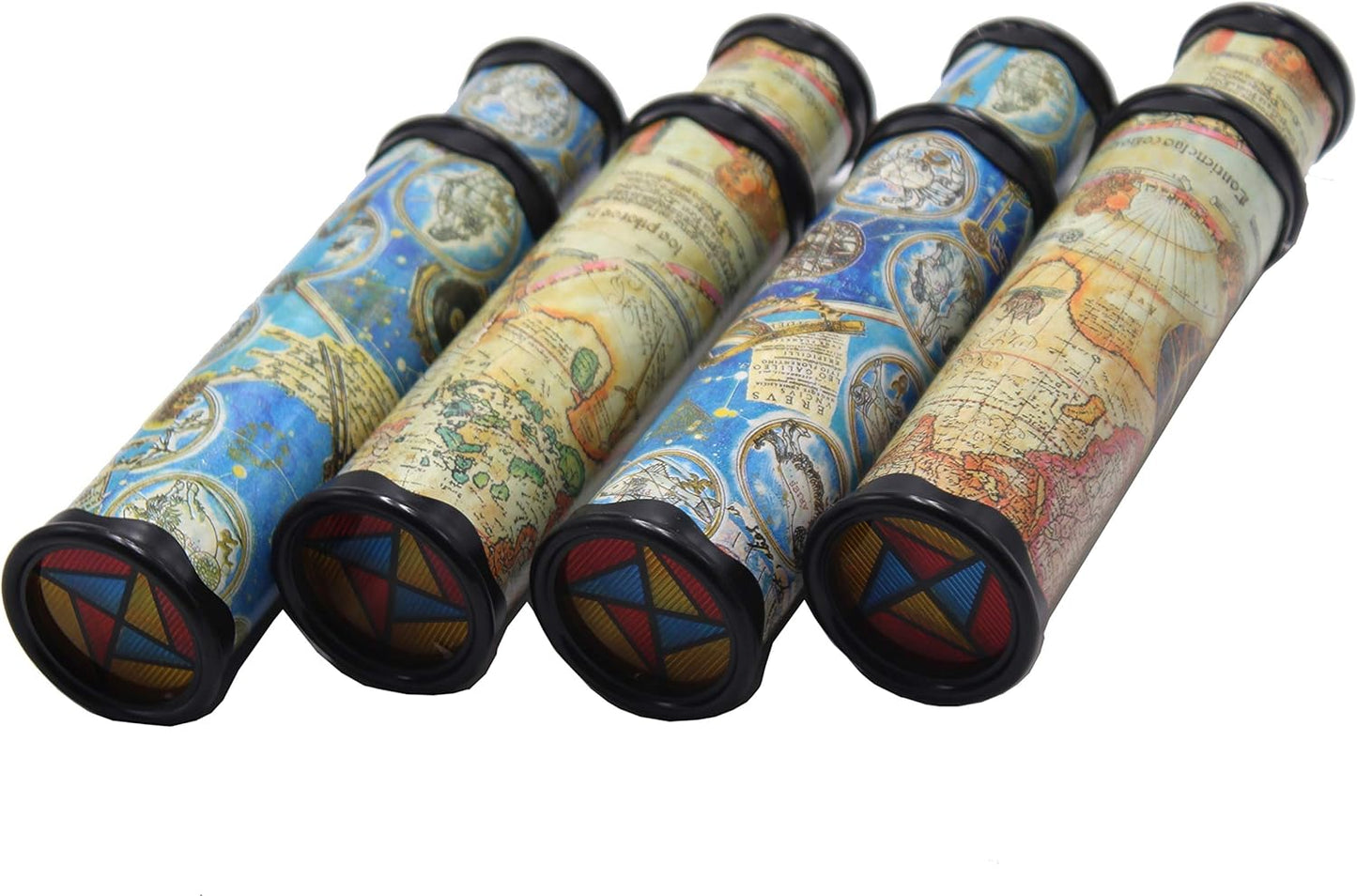 Magic Kaleidoscope, 4 Pack for Kids Adults 3D Mirror Lens Kaleidoscope Party Favors Stretchable Long Classic Kaleidoscope Toy Educational Science Developmental Toy (Two Colors)