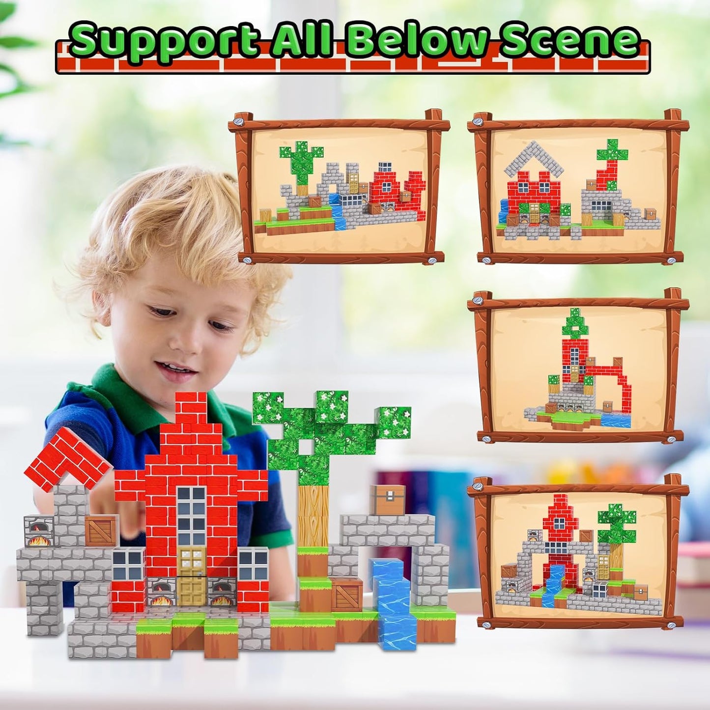 1 inch Magnetic Blocks - 100PCS Magnetic Toy Set, STEM Montessori Sensory Toys for 3+ Year Old Boys & Girls, Creative Construction Toys Gift for Toddlers Kids