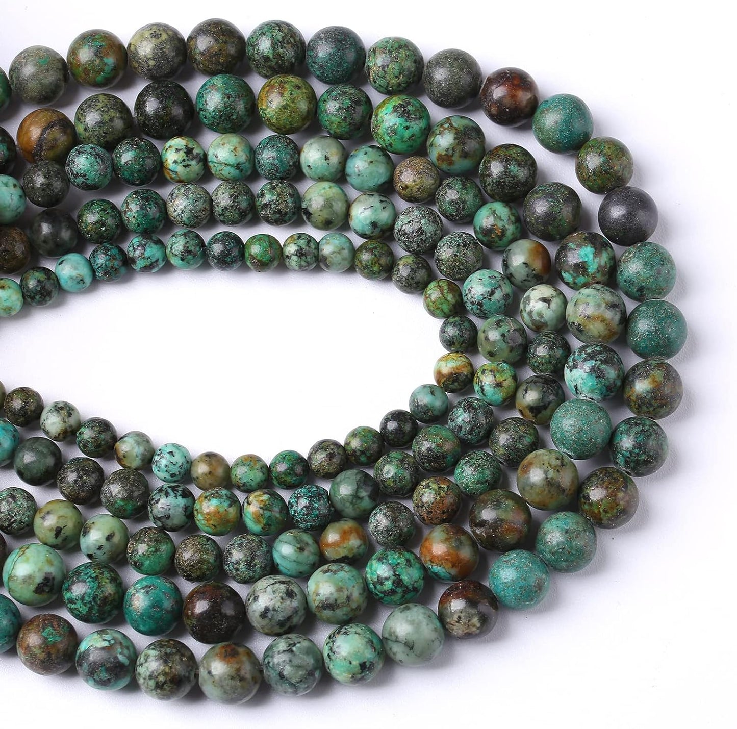 8mm 45pcs Natural African Turquoise Stone Beads for Jewelry Making Round Loose Gemstone Beads DIY Bracelet Necklace Earrings