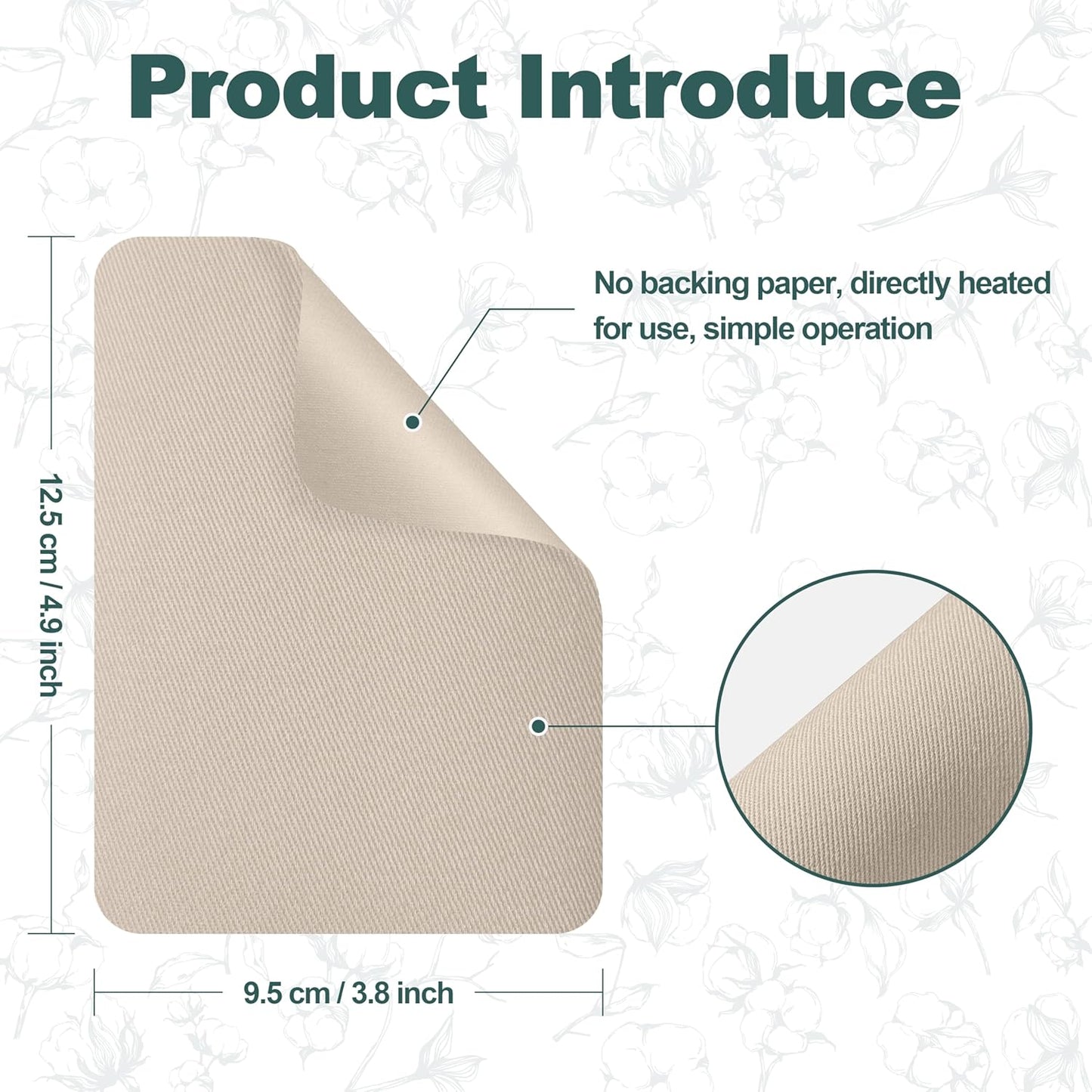 Iron on Patches for Clothes, 8 Pieces Patches for Cloth, 100% Cotton Fabric Patches for Clothing, Bag, Hat Repair, Clothing Repair Decorating Kit 3.7" by 4.9" (9.5 cm x 12.5 cm, Beige)