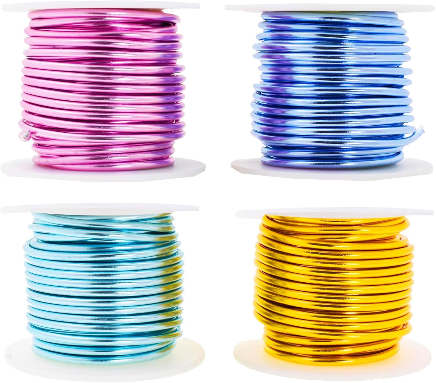 Mandala Crafts 8 Gauge Anodized Aluminum Craft Wire for Jewelry Making - 128 FT Colored Flexible Pastel Wire - Bendable for Bonsai Armature Crafting Sculpting