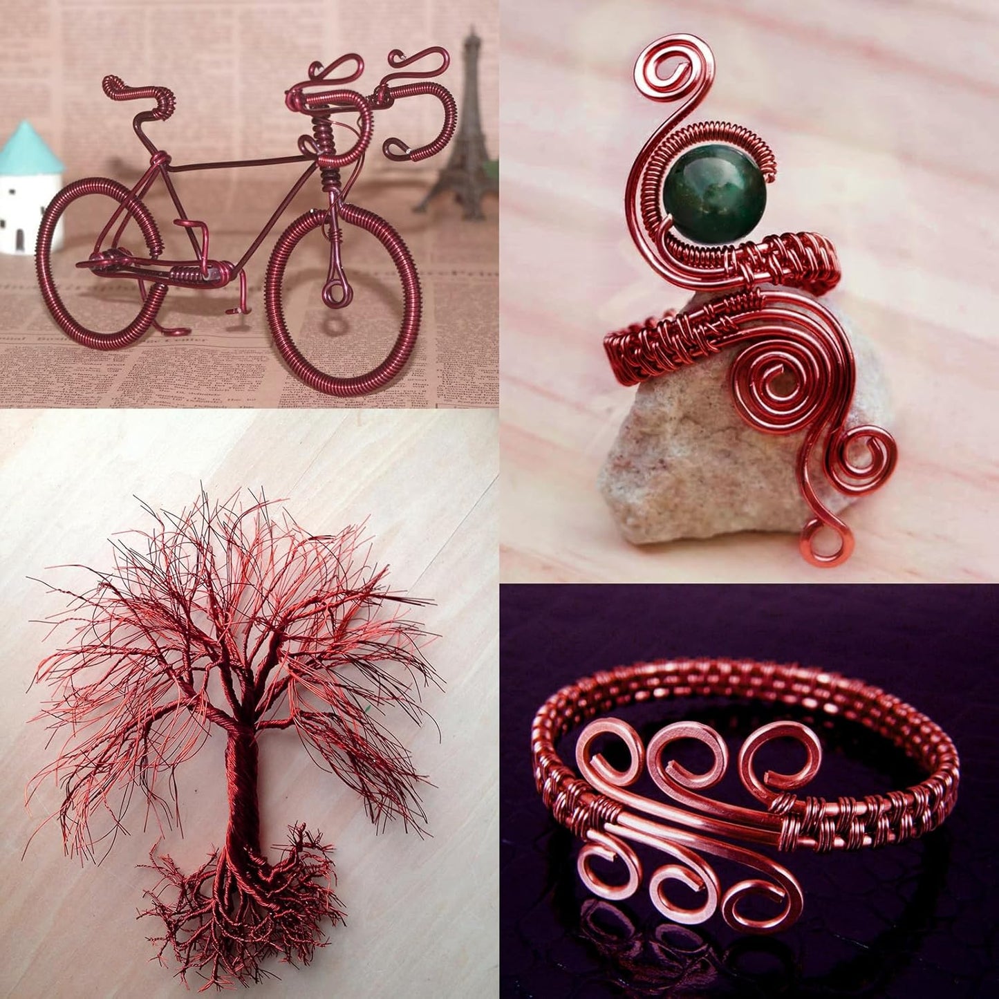 Aluminum Craft Wire, 32.8 Feet 3.0 mm/ 8 Gauge Red Bendable Soft Metal Aluminum Wire Roll Bulk for DIY Crafts Sculpting Jewelry Making