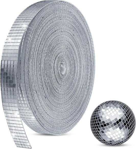 SATINIOR 20000 Pcs Disco Ball Mirror Tiles Self Adhesive for Crafts 5 x 5 mm Small Disco Tape Ball Stickers Square Mosaic Tiles Mirror Pieces for DIY Craft Party Decor