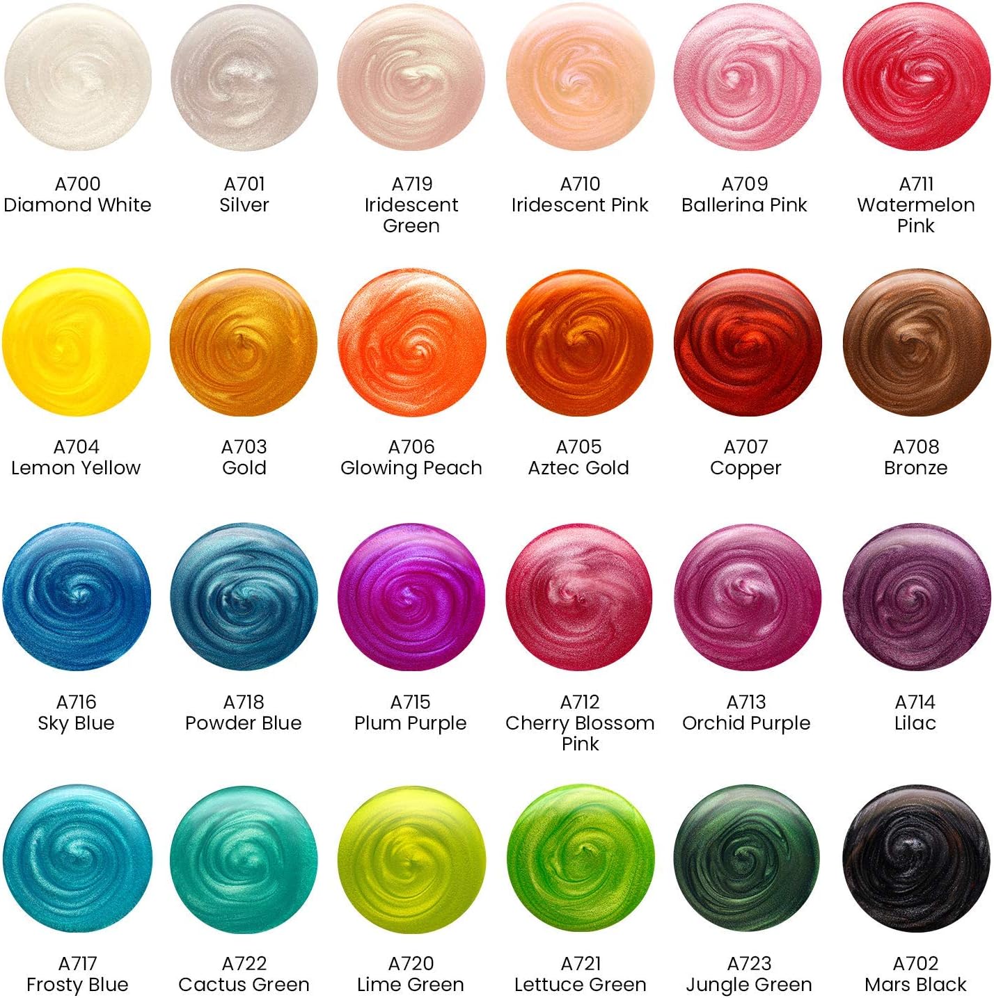 ARTEZA Watercolor Paint Set, 24 Metallic Watercolor Paints, Glitter Watercolor Paint in Half Pans, Travel Watercolor Set