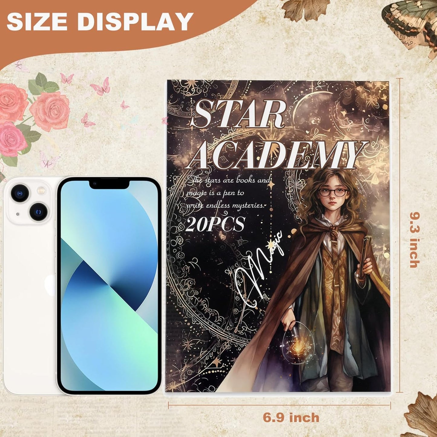 Fantasy Scrapbook Stickers 20 Sheets 240 Pre-Cut Magic Washi Stickers for Journaling PET Transparent Book Sticker Decorative or DIY Paper Crafts, Arts and Crafting Projects