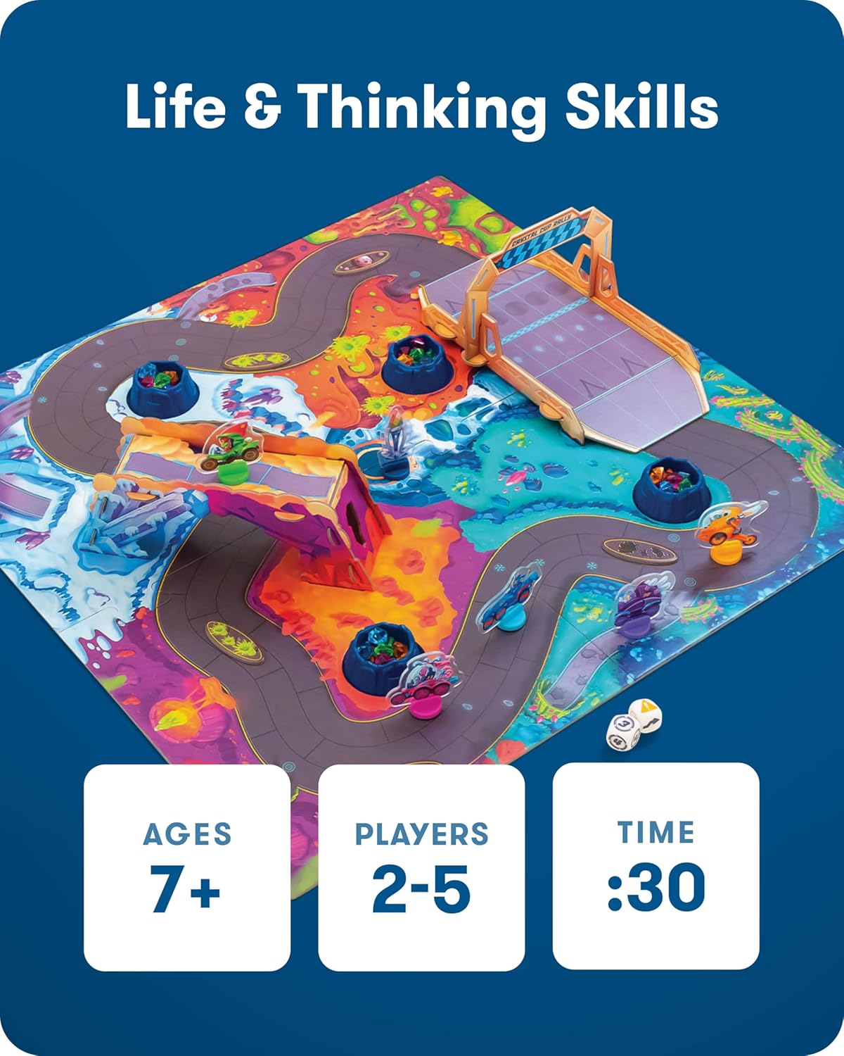 SimplyFun Crystal Cup Rally - Educational Kids Game - Develops Reasoning Skills, Planning, & Strategic Thinking - 2-5 Players, Ages 7 & Up