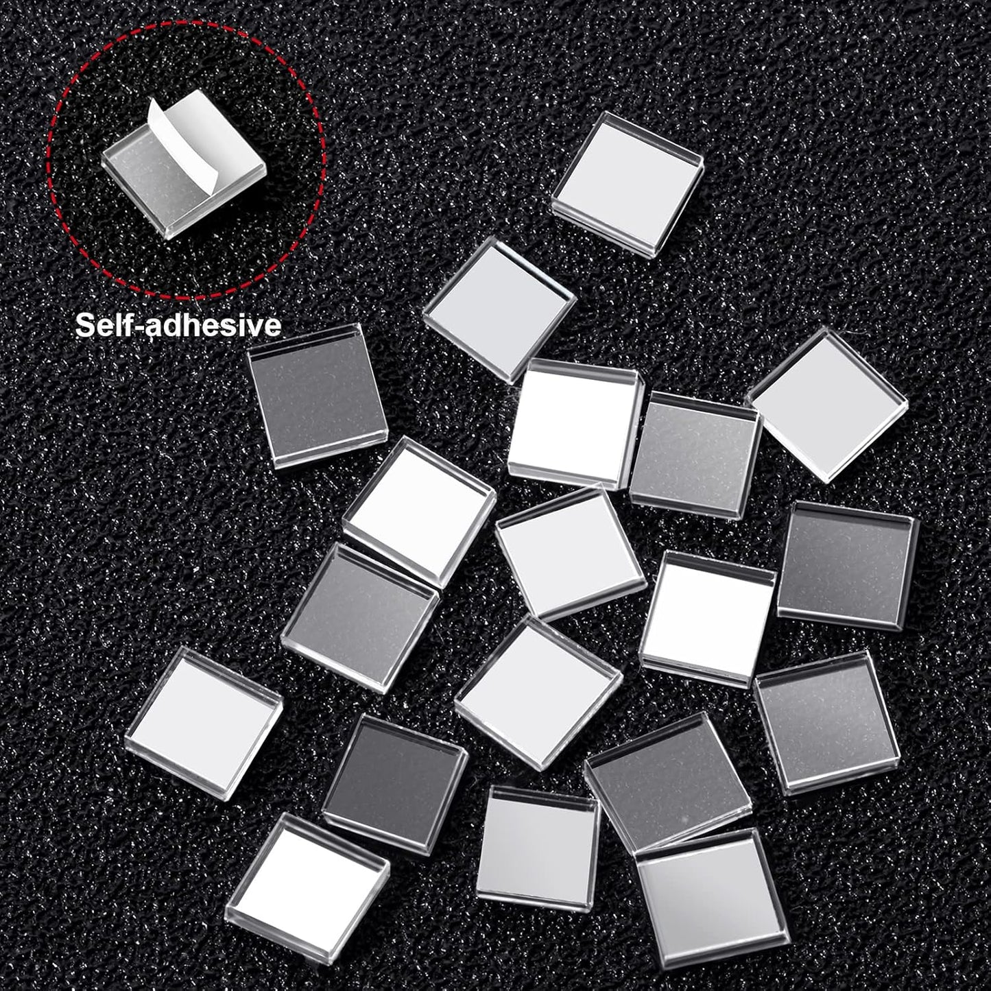 SATINIOR 8000 Pcs Disco Ball Mirror Tiles Self Adhesive for Crafts 5 x 5 mm Small Disco Tape Ball Stickers Square Mosaic Tiles Mirror Pieces for DIY Craft Party Decor