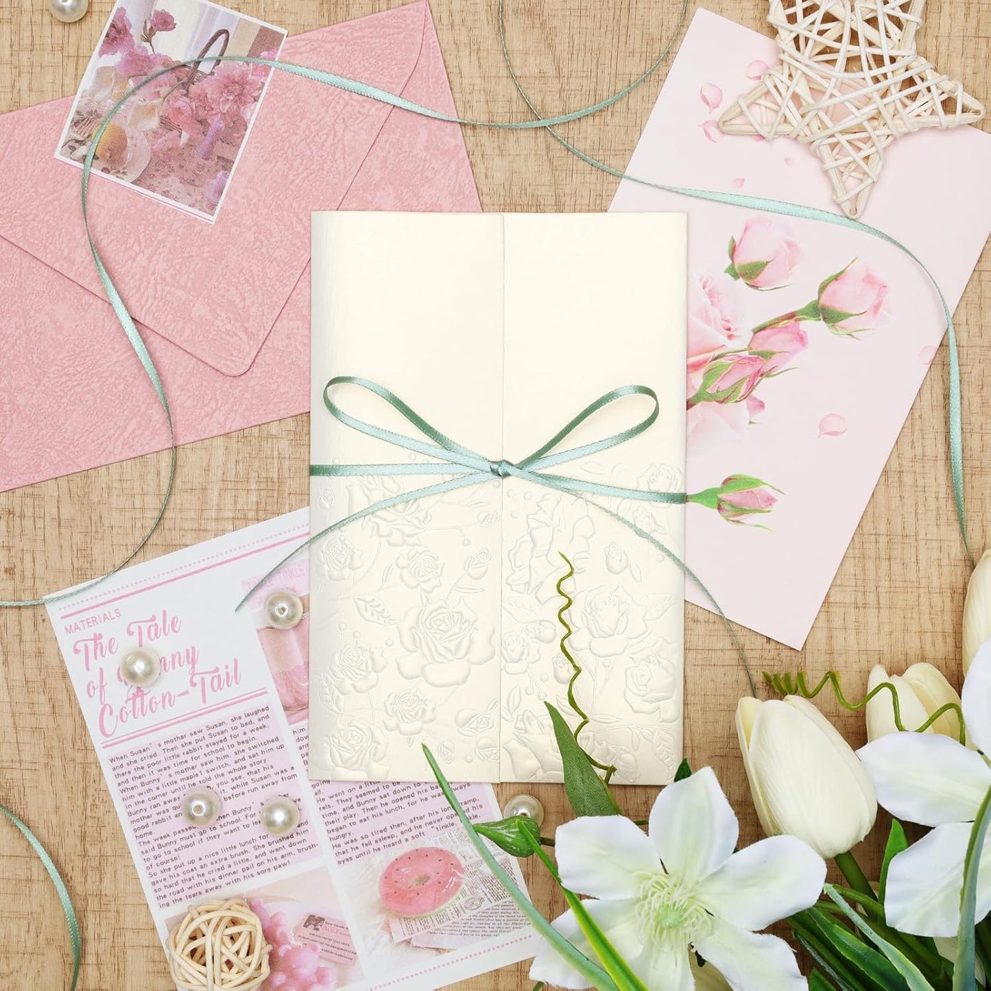 LaRibbons Sage Green Satin Ribbon 1/8 Inch 100 Yards Thin Luxury Double Faced Green Silk Ribbon for Flower Bouquet Crafts Gift Wrapping Wedding Decoration