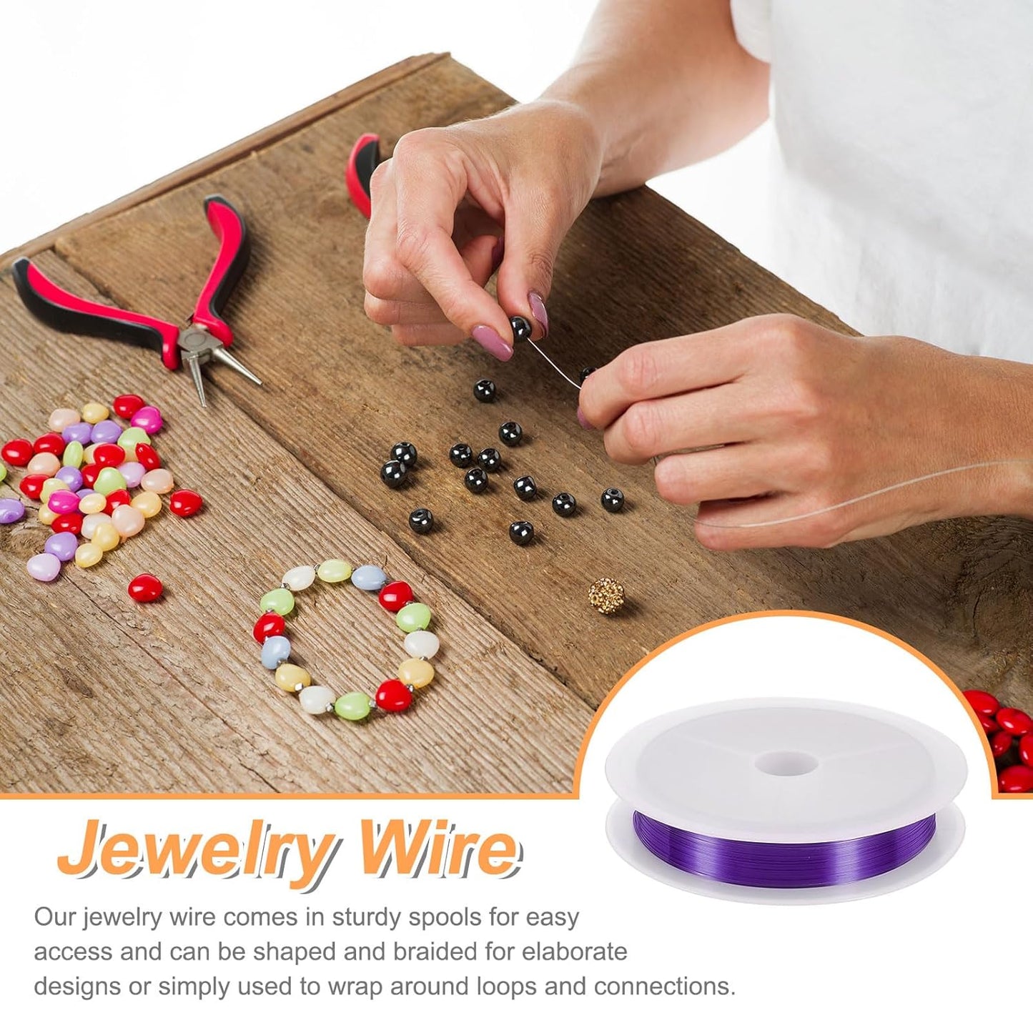 HARFINGTON 82ft Jewelry Wire, 32 Gauge (0.2mm) Brass Craft Soft Metal Tarnish Resistant Copper Beading Wire for Jewelry Making Supplies Crafting, Purple