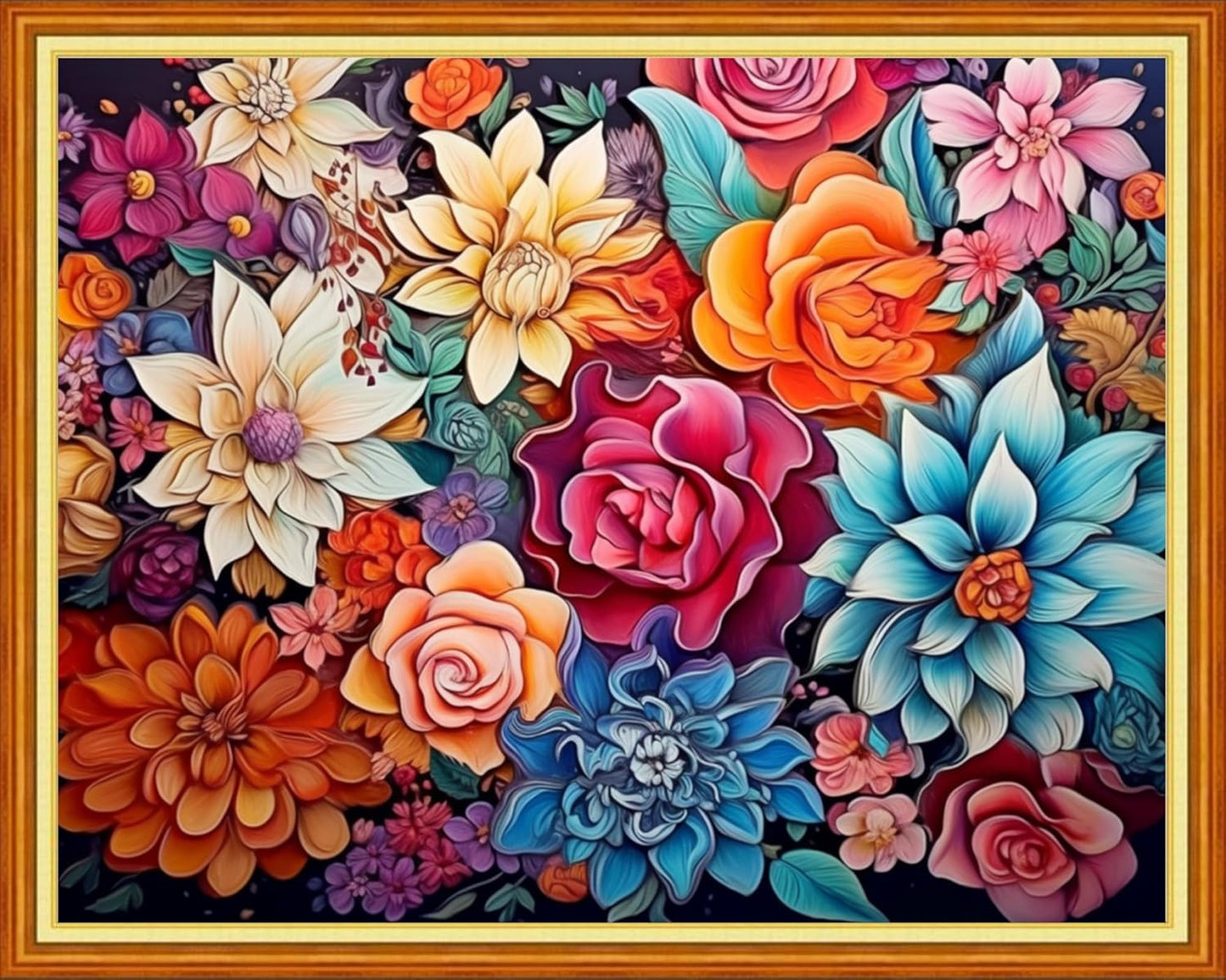 Dooxvey Cross Stitch Kits for Adult Beginners - Full Range of Stamped Kits, Needlepoint & Embroidery Kits - 11CT Cross Stitch Patterns - Magic Flower 16x20 inch