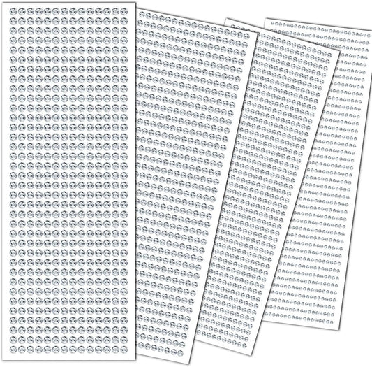 3090 Pcs 4 Sheets Rhinestone Stickers 3/4/5/6 mm Self Adhesive Craft Rhinestones Gems for Face Eyes Makeup Hair Body (White-3/4/5/6mm)