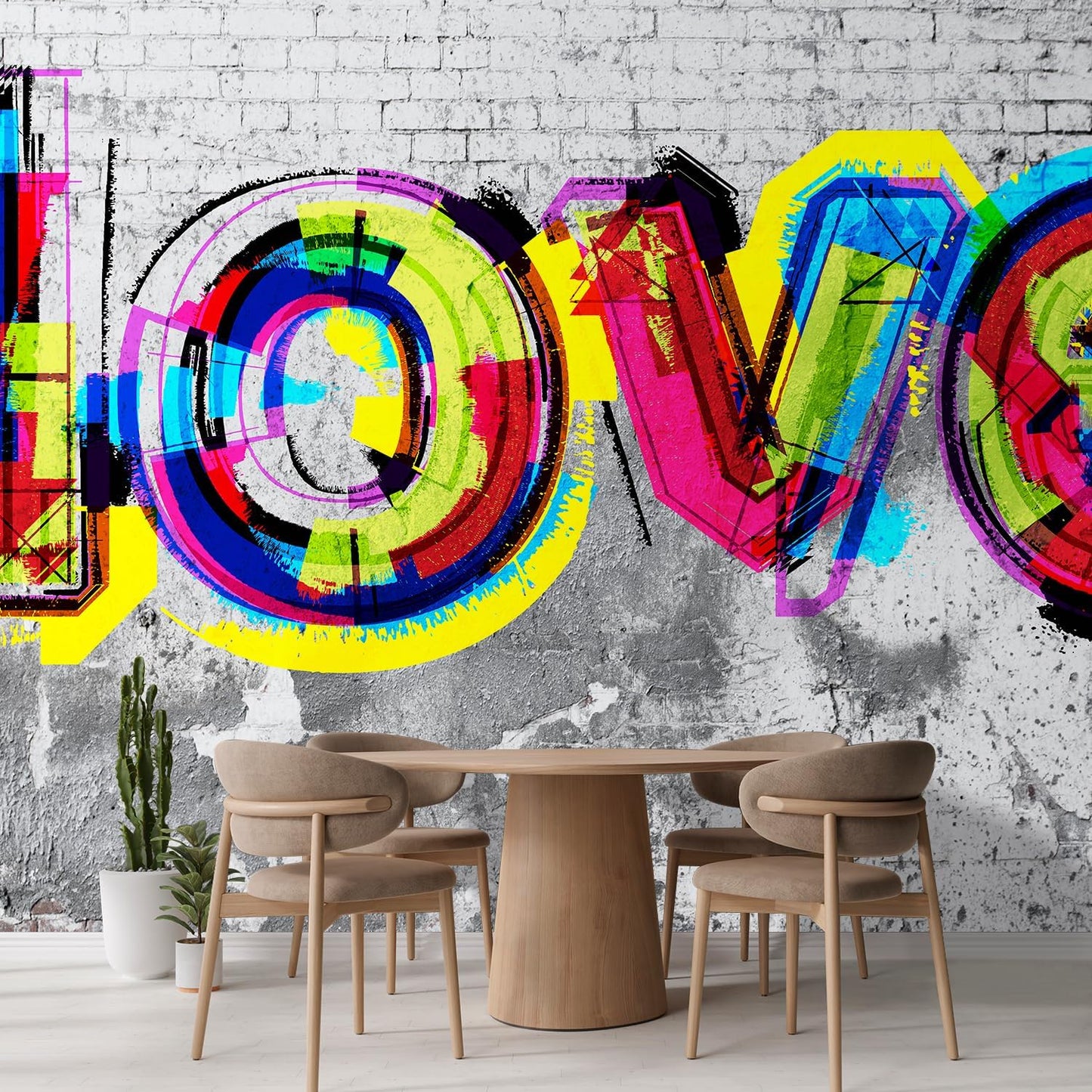 wall26 Colorful Graffiti Large Wall Mural, Removable Peel and Stick Wallpaper, Home Decor - 108x120 inches