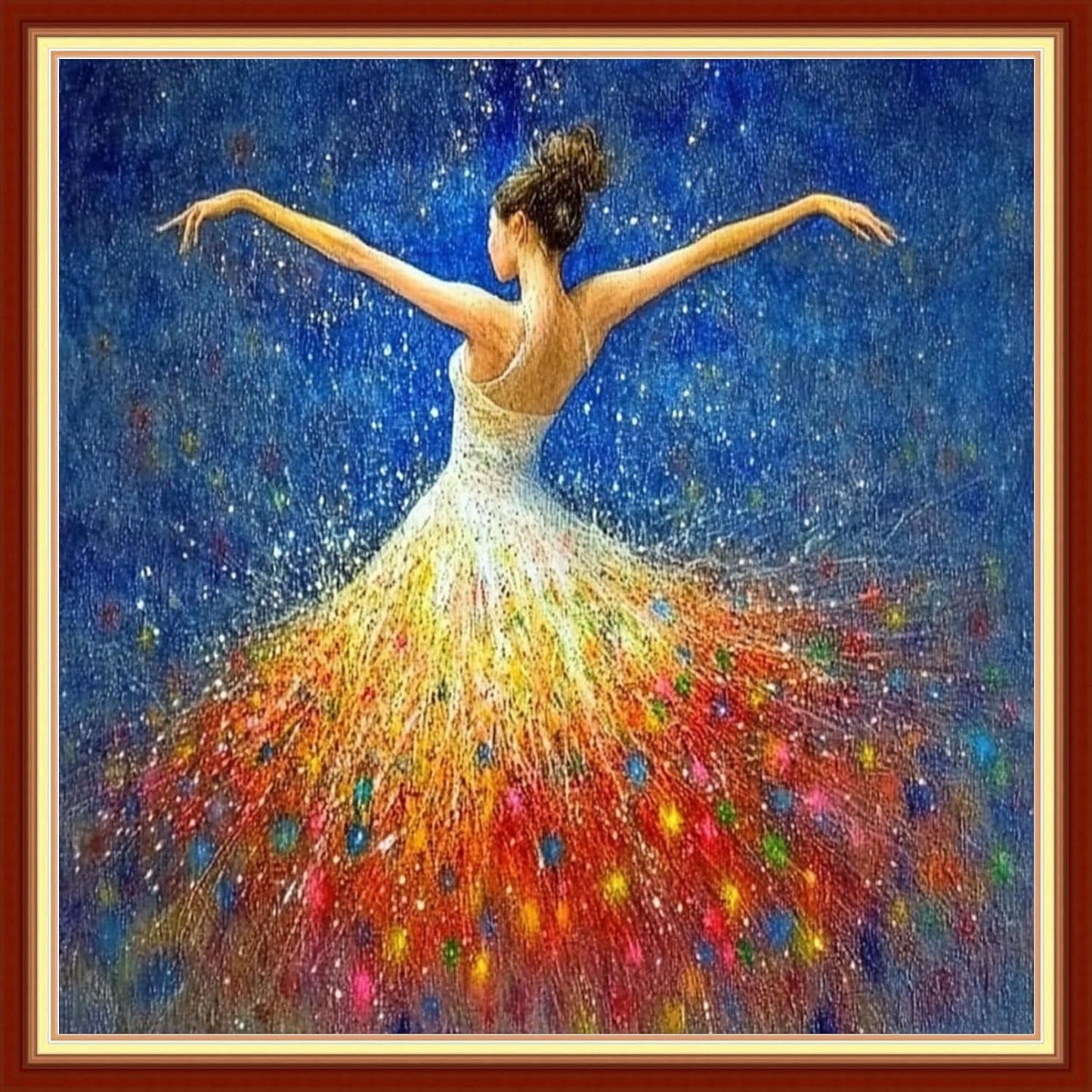 Joyhoor Cross Stitch Kits for Beginners Stamped Cross-Stitch Supplies Needlework preprint Embroidery Kits for Adults DIY Needlepoint Kits Embroidery Patterns 11CT-Ballet Girl 18x18 inchs