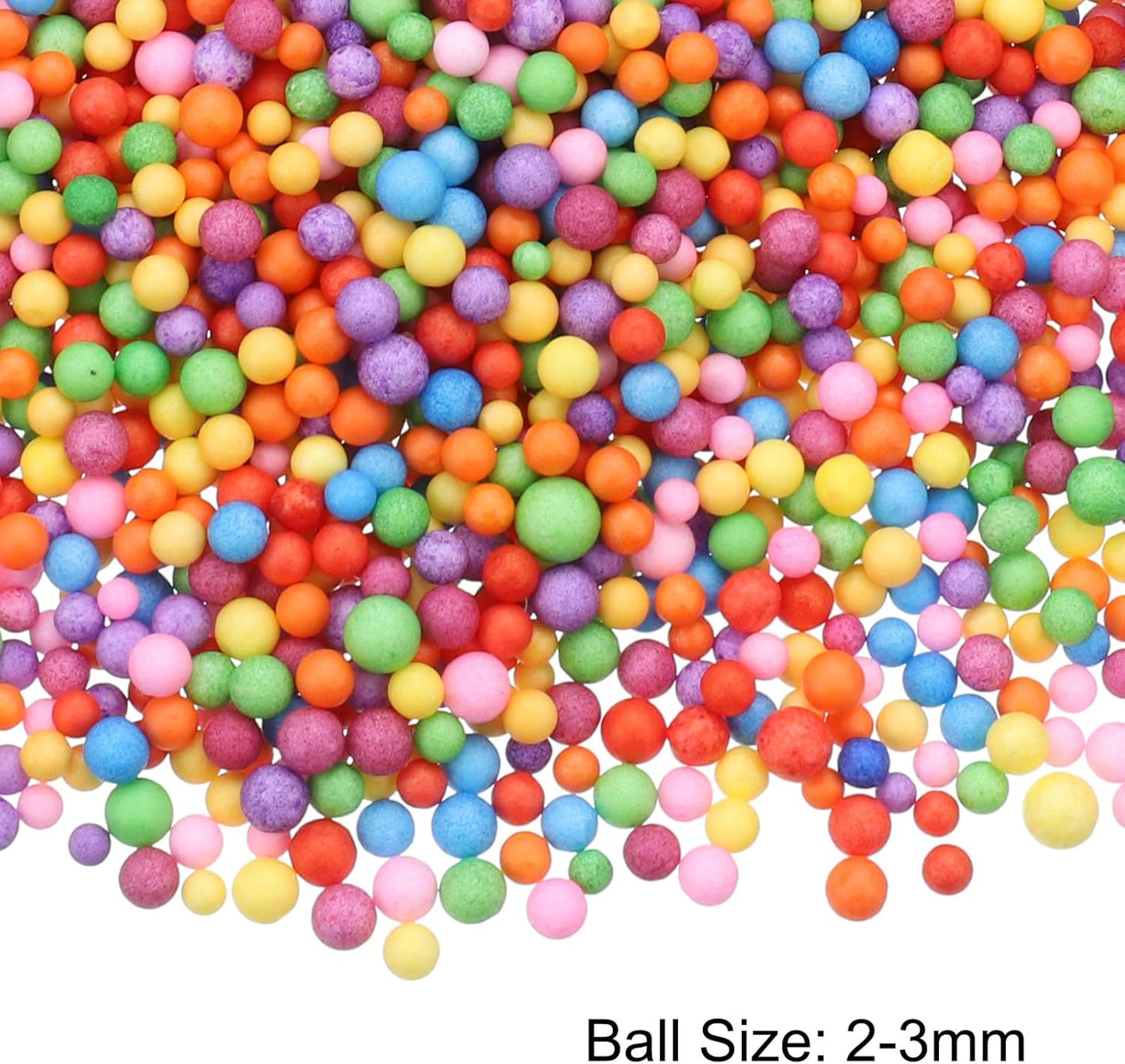 MECCANIXITY Foam Beads Foam Balls 2-3mm for Wedding and Party Decorations, Tiny Packing Balls, Arts DIY Crafts Supplies (Multicolored,1 Pack Approx 8000pcs)