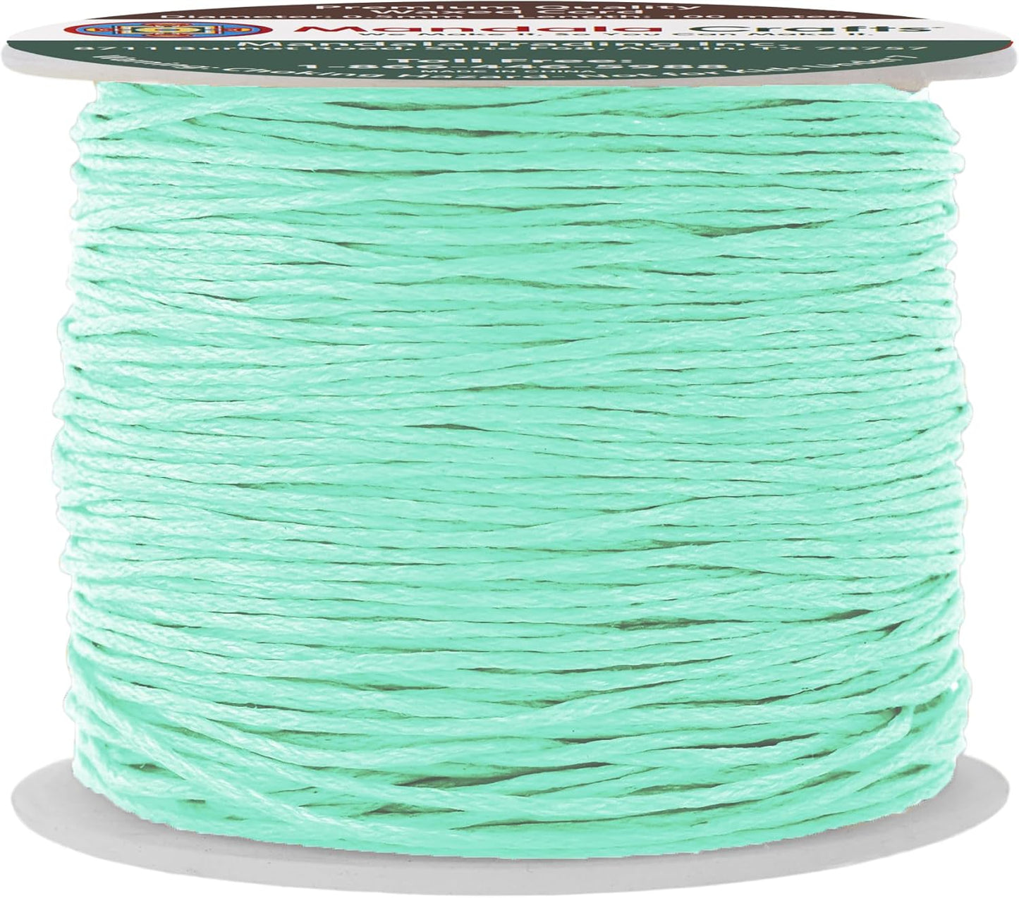 Mandala Crafts 0.5mm 109 Yards Aqua Cotton Waxed Cord for Jewelry Making Bracelet Cord Waxed String - Beading String Thread Jewelry Cords for Necklaces String