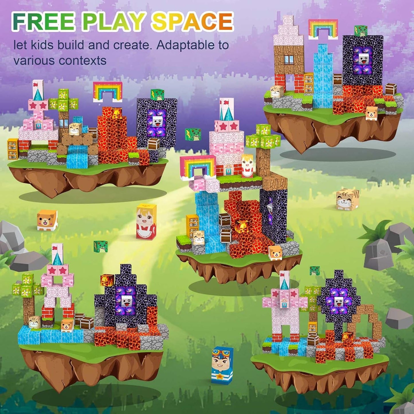 Magnetic Blocks 150 PCS Magnetic Building Blocks, 3+ STEM Montessori Sensory Toys, Magnetic Cube for for 3 4 5 6 7 8 9 10 11 12 8-12 Years Old Boys & Girls Birthday Gifts