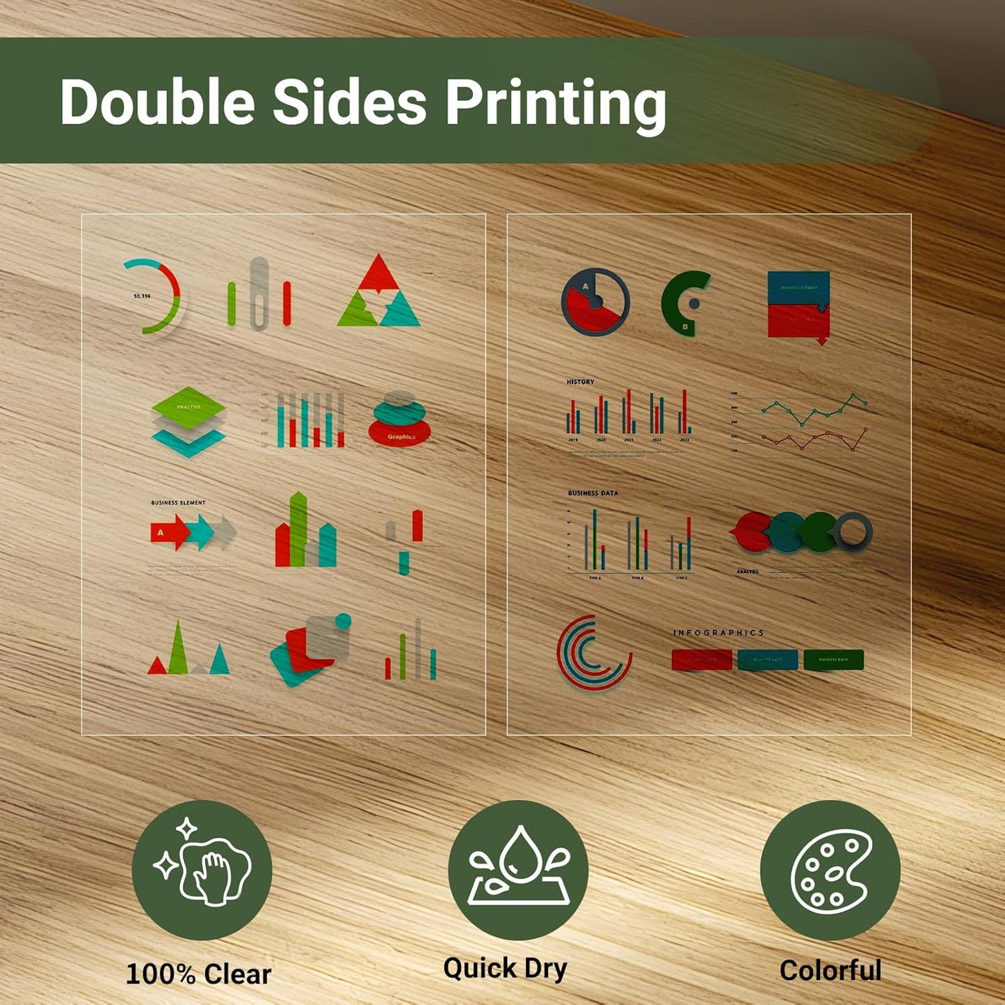 Laser Transparency Film 50 Sheets 11 x 17 Inche Clear Overhead Projector Film Clear Transparency Paper for Laser Printer