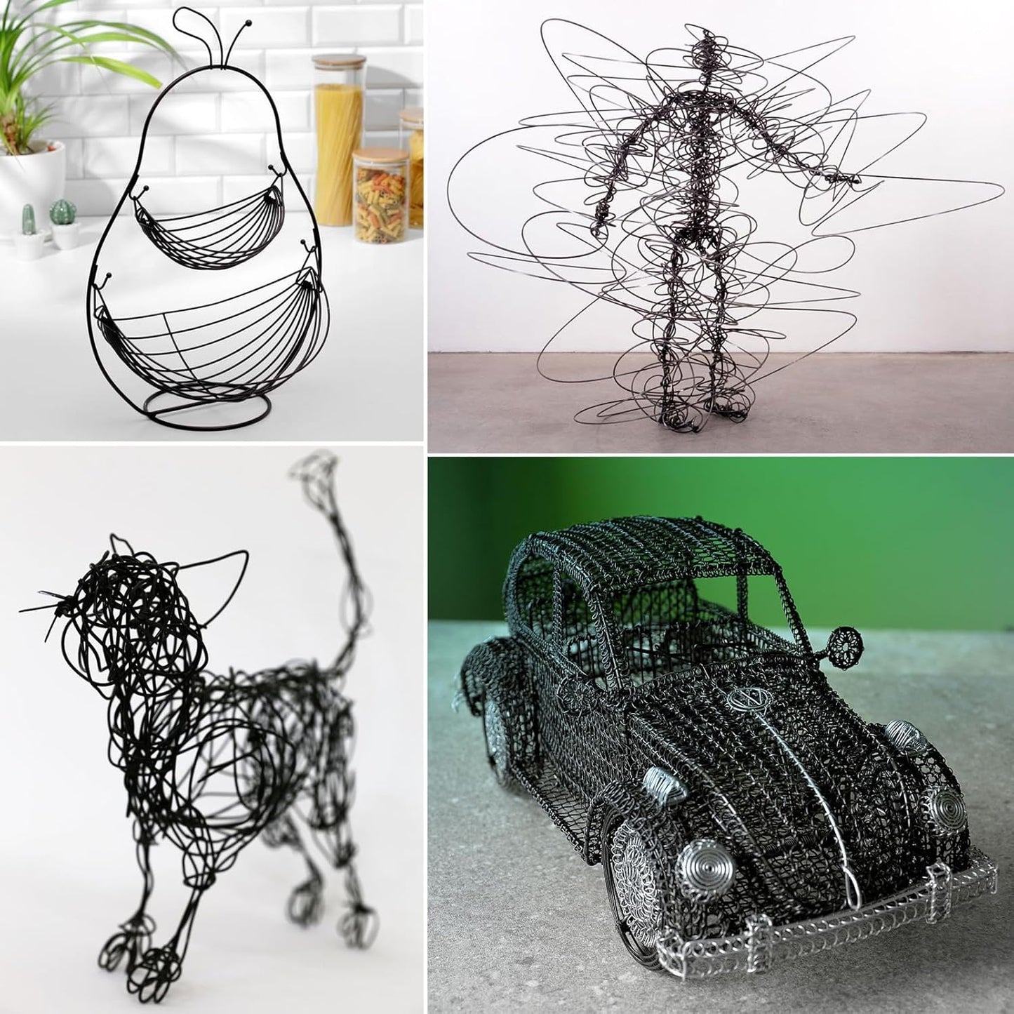 Aluminum Craft Wire, 32.8 Feet 3.0 mm/ 8 Gauge Black Bendable Soft Metal Aluminum Wire Roll Bulk for DIY Crafts Sculpting Jewelry Making