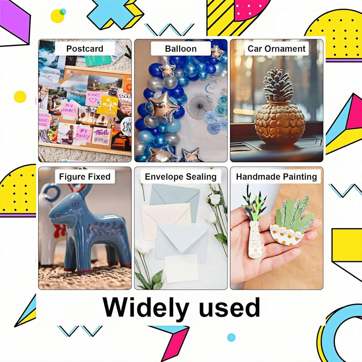 500 Pcs Clear Gel Glue Dots, Double Sided Removable Adhesive Dots, Sticky Tack Mounting Putty for Balloons, Crafts, Photos, Home Decor, DIY Party Decorations