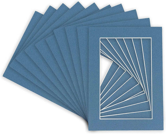 11x14 Mat for 8.5x11 Photo - Precut Steel Blue Picture Matboard for Frames Measuring 11 x 14 Inches - Bevel Cut Matte to Display Art Measuring 8.5 x 11 Inches - Acid Free Pack of 25 MATS