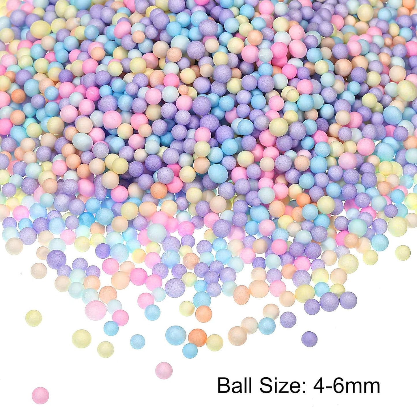 MECCANIXITY Foam Beads Foam Balls 4-6mm for Wedding and Party Decorations, Tiny Packing Balls, Arts DIY Crafts Supplies (Assorted Color,1 Pack Approx 5000pcs)