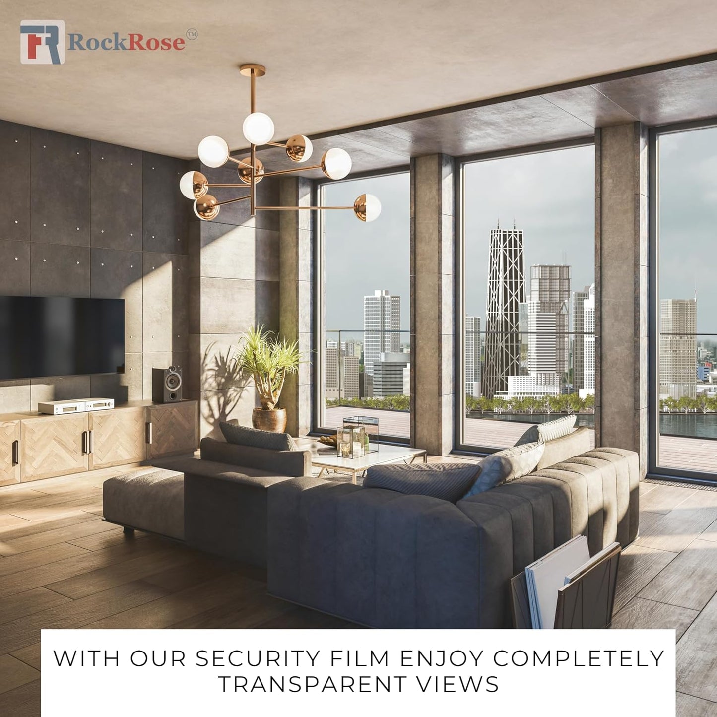 UV 99% Security and Safety 4 Mil Clear Window Film Shatterproof Anti Shatter Tempered Glass Film for Home and Office Windows (Clear, 60 in x 100 FT)