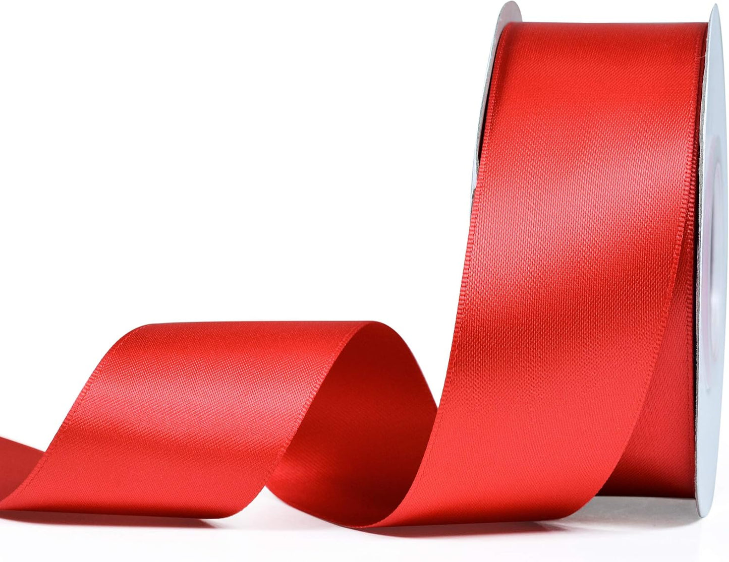 YAMA Double Face Satin Ribbon - 1 1/2 Inch 25 Yards for Gift Wrapping Ribbons Roll, Red