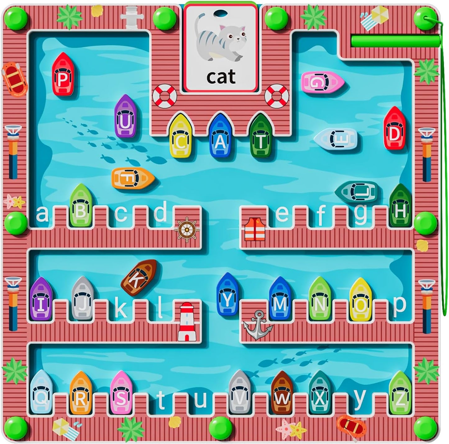 Magnetic Alphabet Maze,Montessori Magnetic Maze Board,Alphabet Puzzle Toddler Toys for Ages 2-4,Toddler Preschool Learning Toys