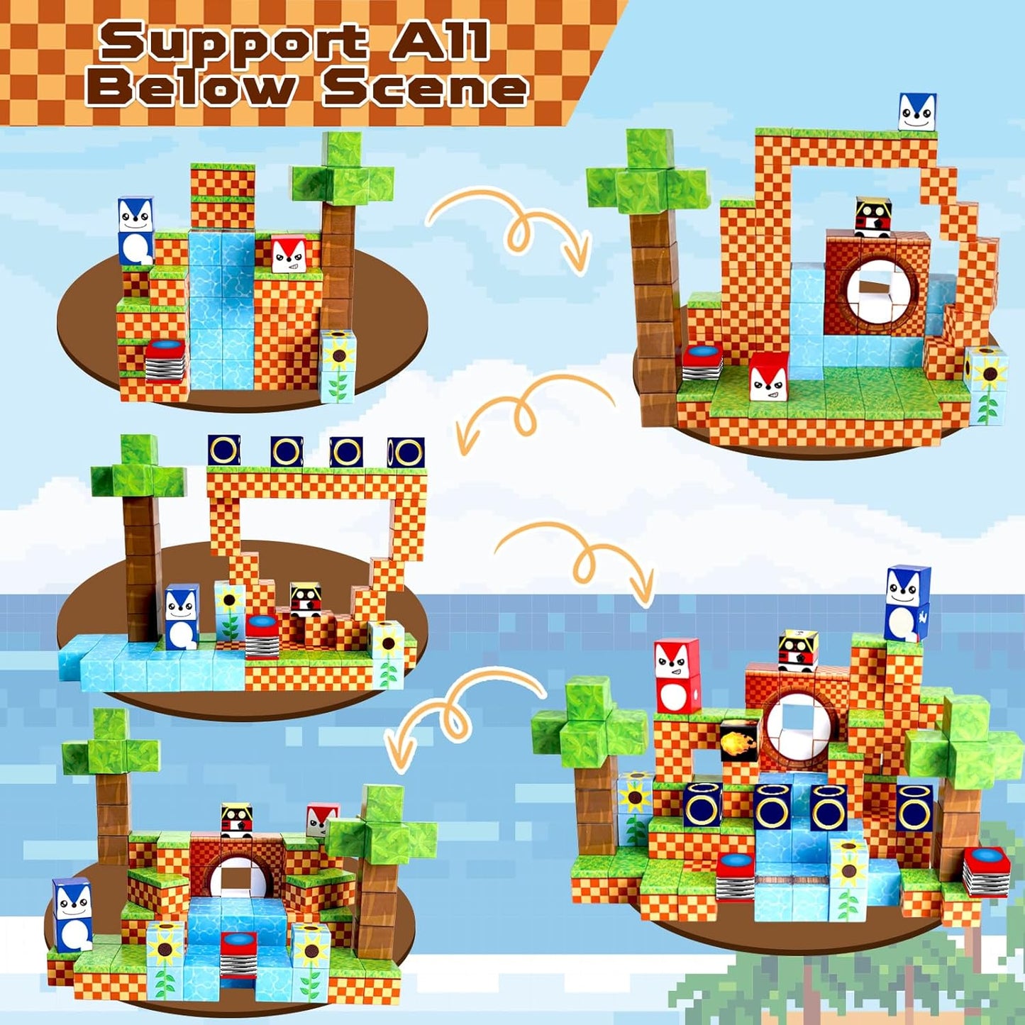 Magnetic Blocks, 100PCS Magnetic Building Blocks, STEM Building Game Montessori Sensory Toys for Kids Boys Girls Ages 3 4 5 6 7 8 9 10 Holiday Easter Birthday Gifts