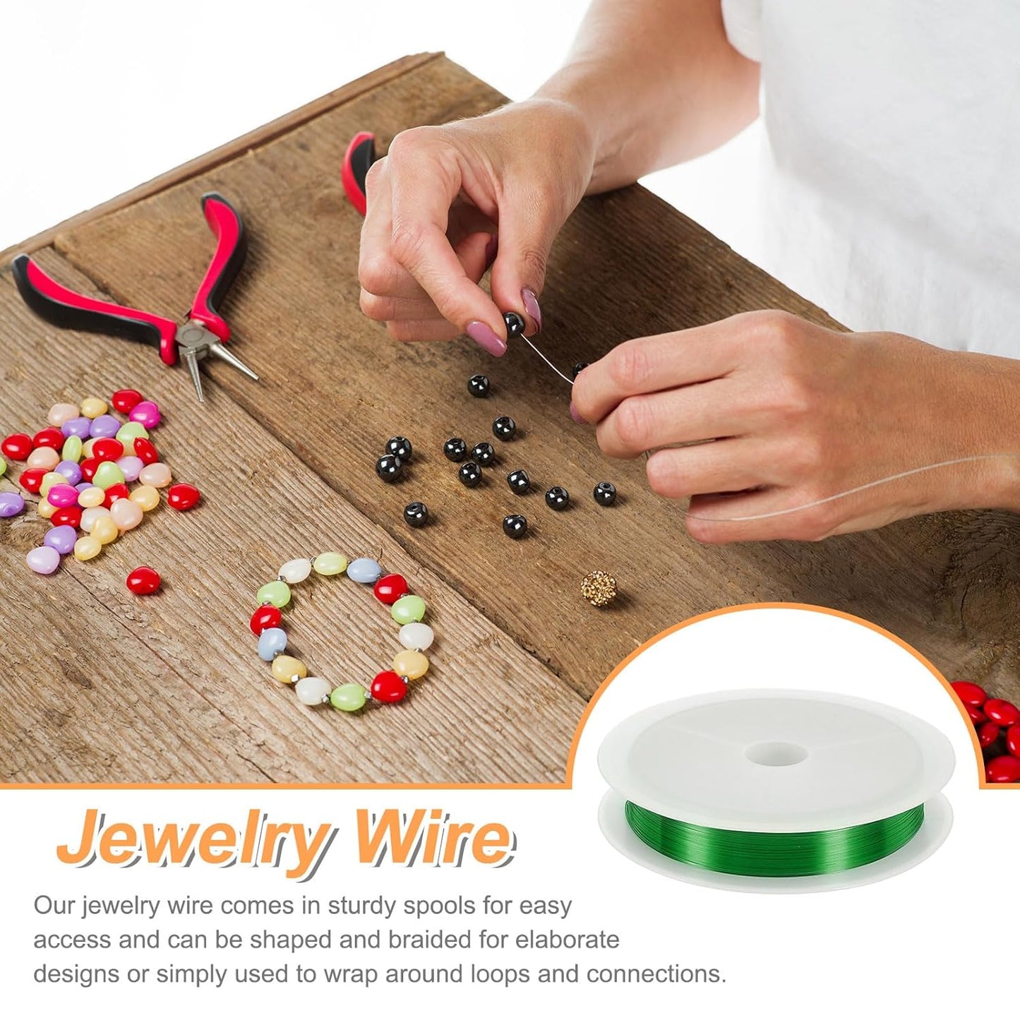 HARFINGTON 82ft Jewelry Wire, 32 Gauge (0.2mm) Brass Craft Soft Metal Tarnish Resistant Copper Beading Wire for Jewelry Making Supplies Crafting, Green