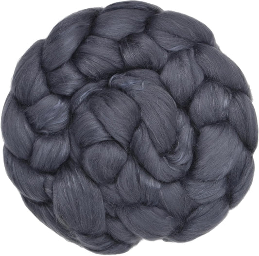 Merino Silk Luxe Tonal Designer Blend. Superfine Merino, Mulberry Silk, Tussah Silk. Top Roving for Spinning or Felting. Moon Shadow 1oz