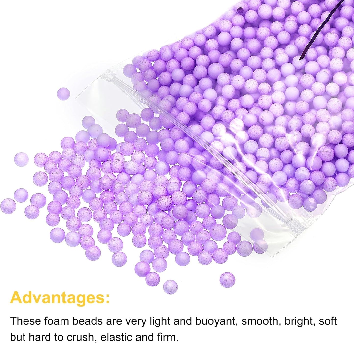 MECCANIXITY Foam Beads Foam Balls 7-9mm for Wedding and Party Decorations, Tiny Packing Balls, Arts DIY Crafts Supplies (Purple,1 Pack Approx 3000pcs)