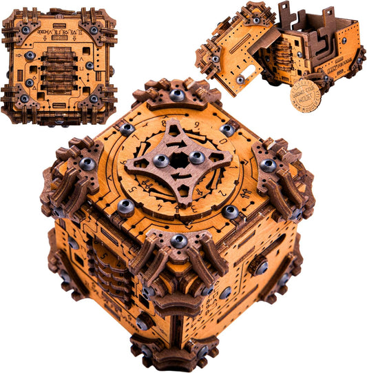 WOODEN.CITY Tesseract's Secret - Wooden Puzzle Box for Adults - 3D Brain Teaser Puzzle Kit - Escape Room in a Box Challenge - Unique Gift for Men & Women - Made in EU